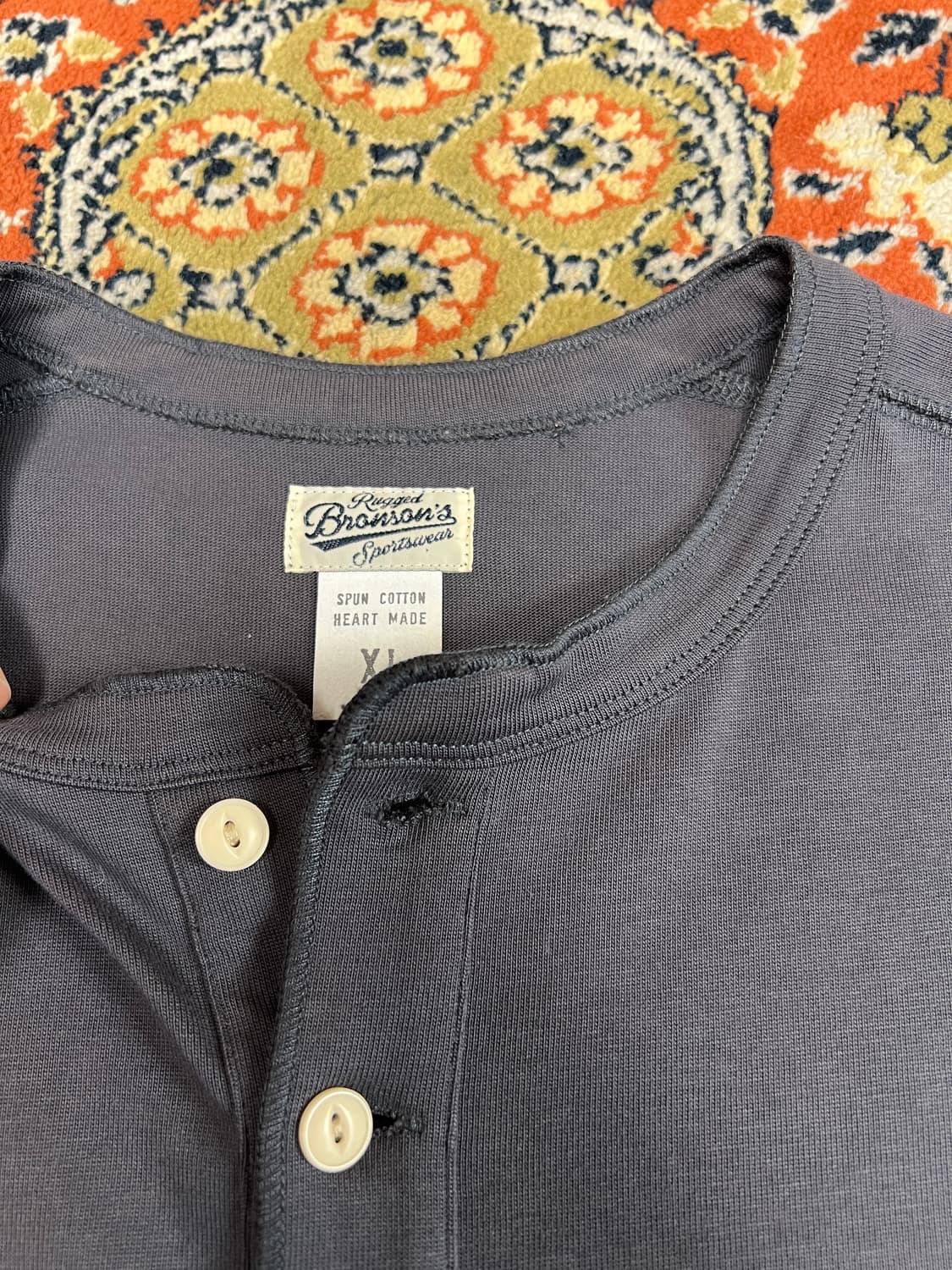 [XL] BRONSON 브론슨 헨리넥 다크그레이 반팔티 상품이미지2