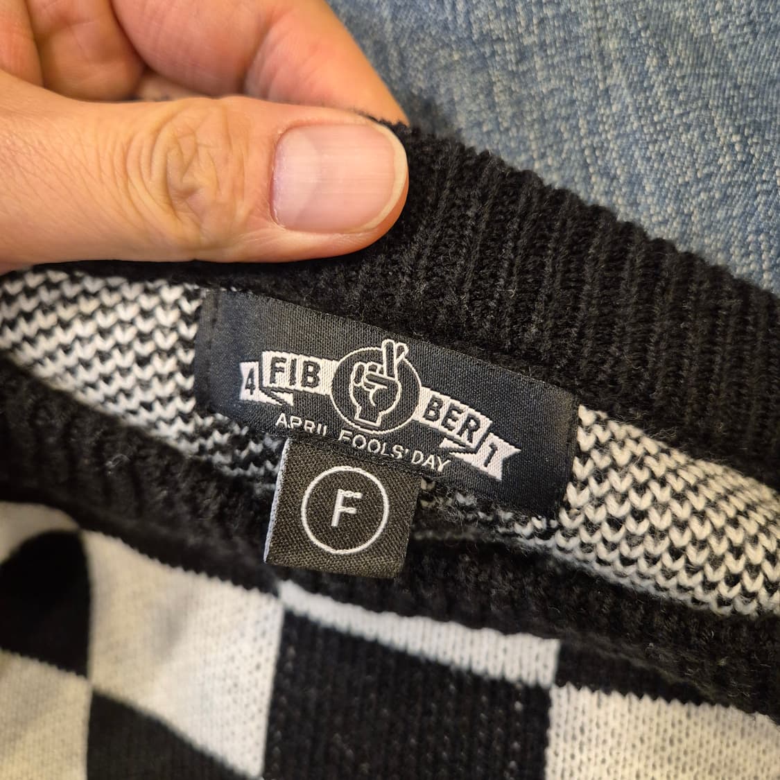 FREE 체스체크 니트 상품이미지3