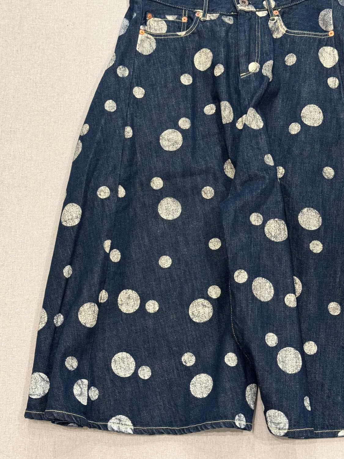 캐피탈 인디고 도트 데님 와이드 스커트 팬츠 상품이미지2