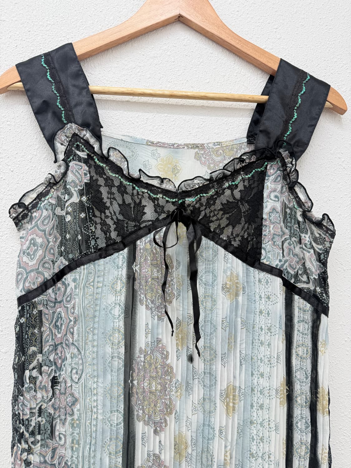 빈티지 Spinkle 레이스 프릴 레이어드 원피스 상품이미지3