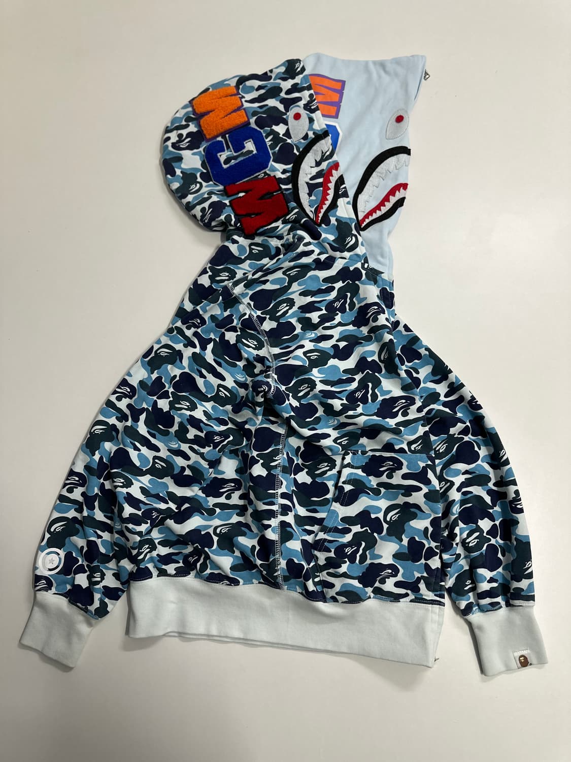 베이프 샤크 후드집업 블루 M 상품이미지2