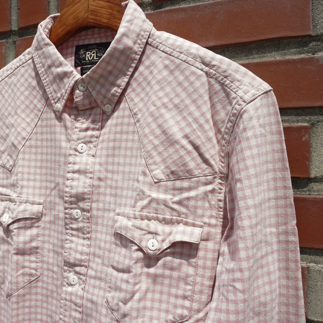 RRL pink plaid western shirt 상품이미지3