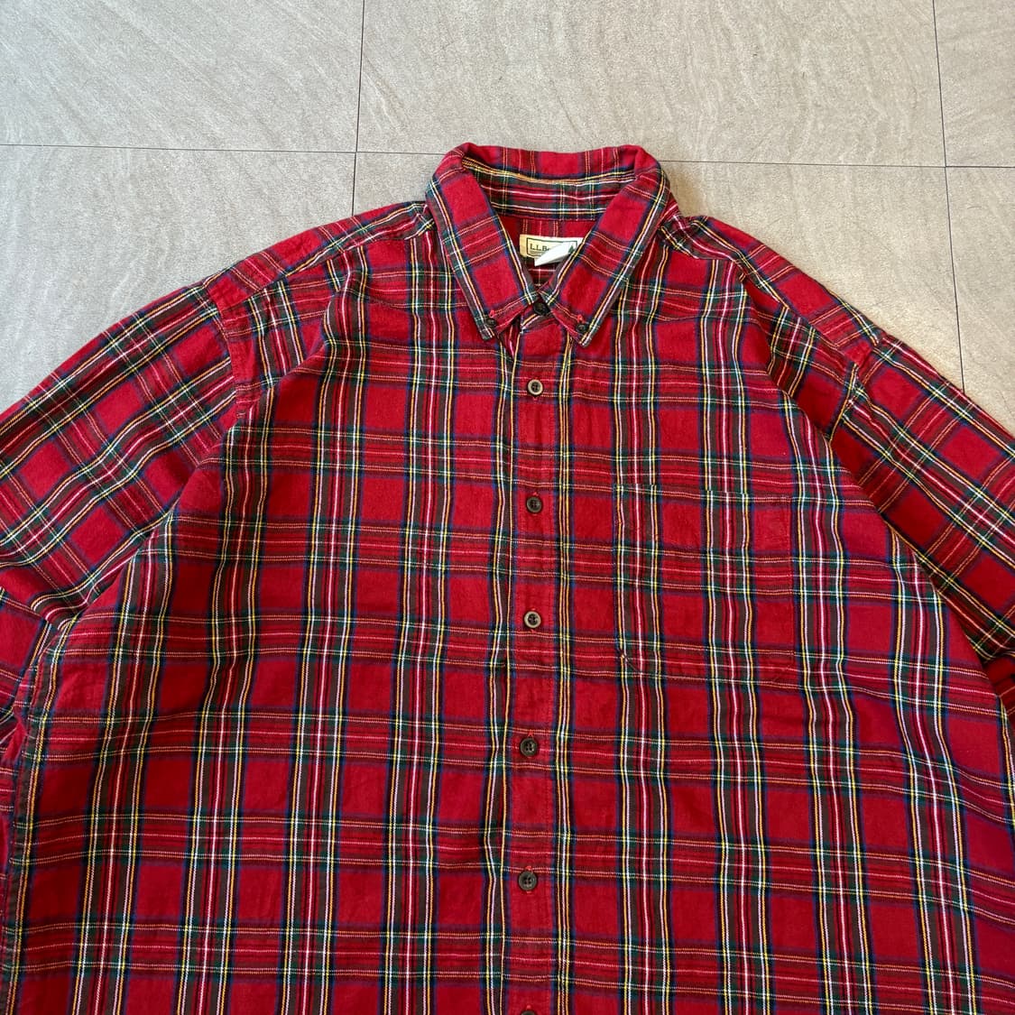 L.L.bean 레드 체크 정품 엘엘빈 플란넬 셔츠 상품이미지3