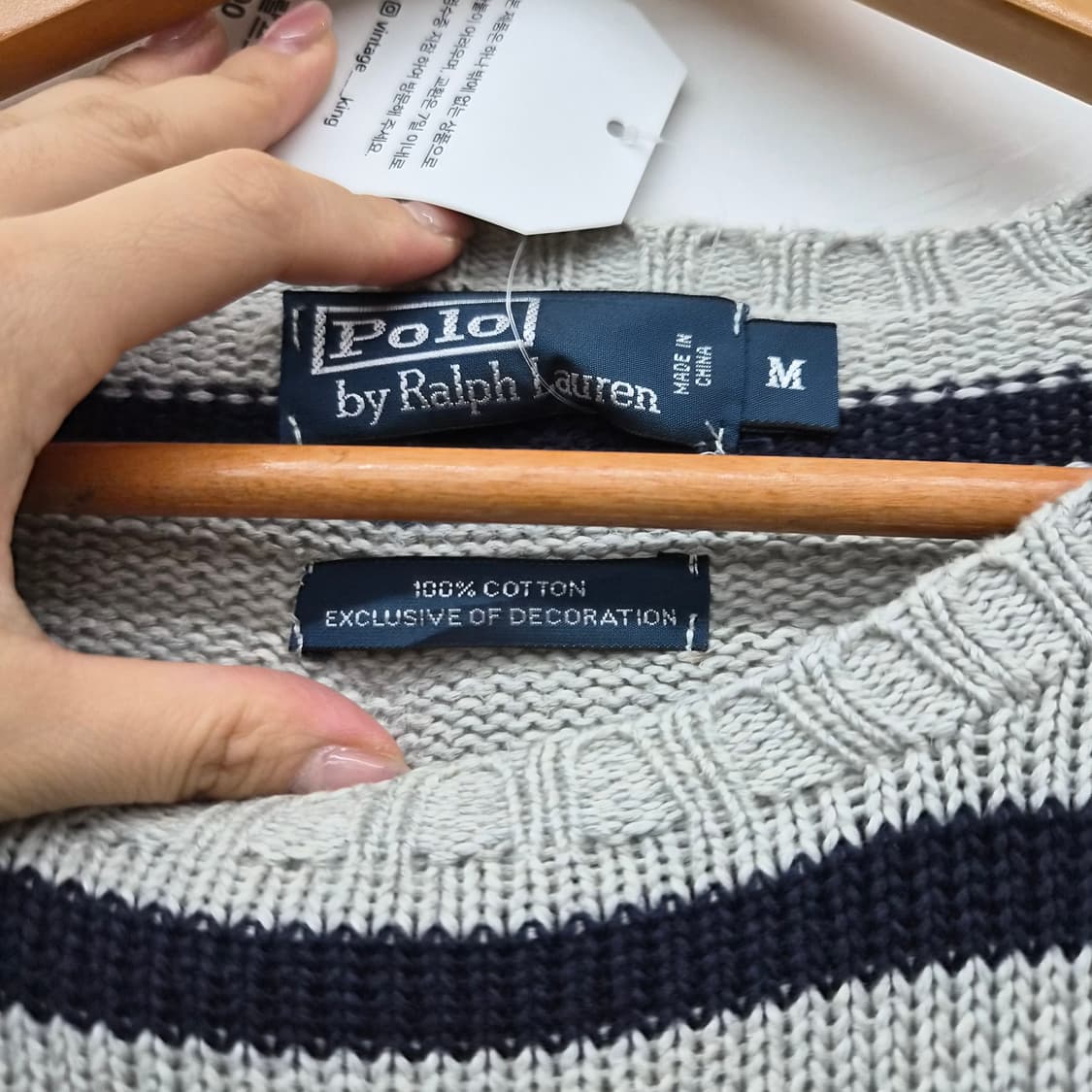 폴로 랄프로렌 스트라이프 긴팔 니트 남녀공용 M 상품이미지4