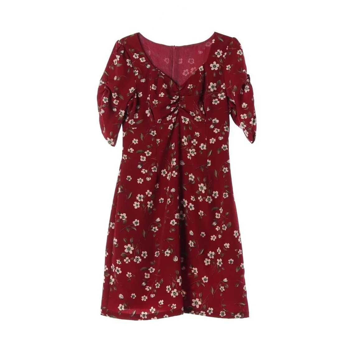 신스덴 와인 플로워 원피스 드레스 상품이미지1