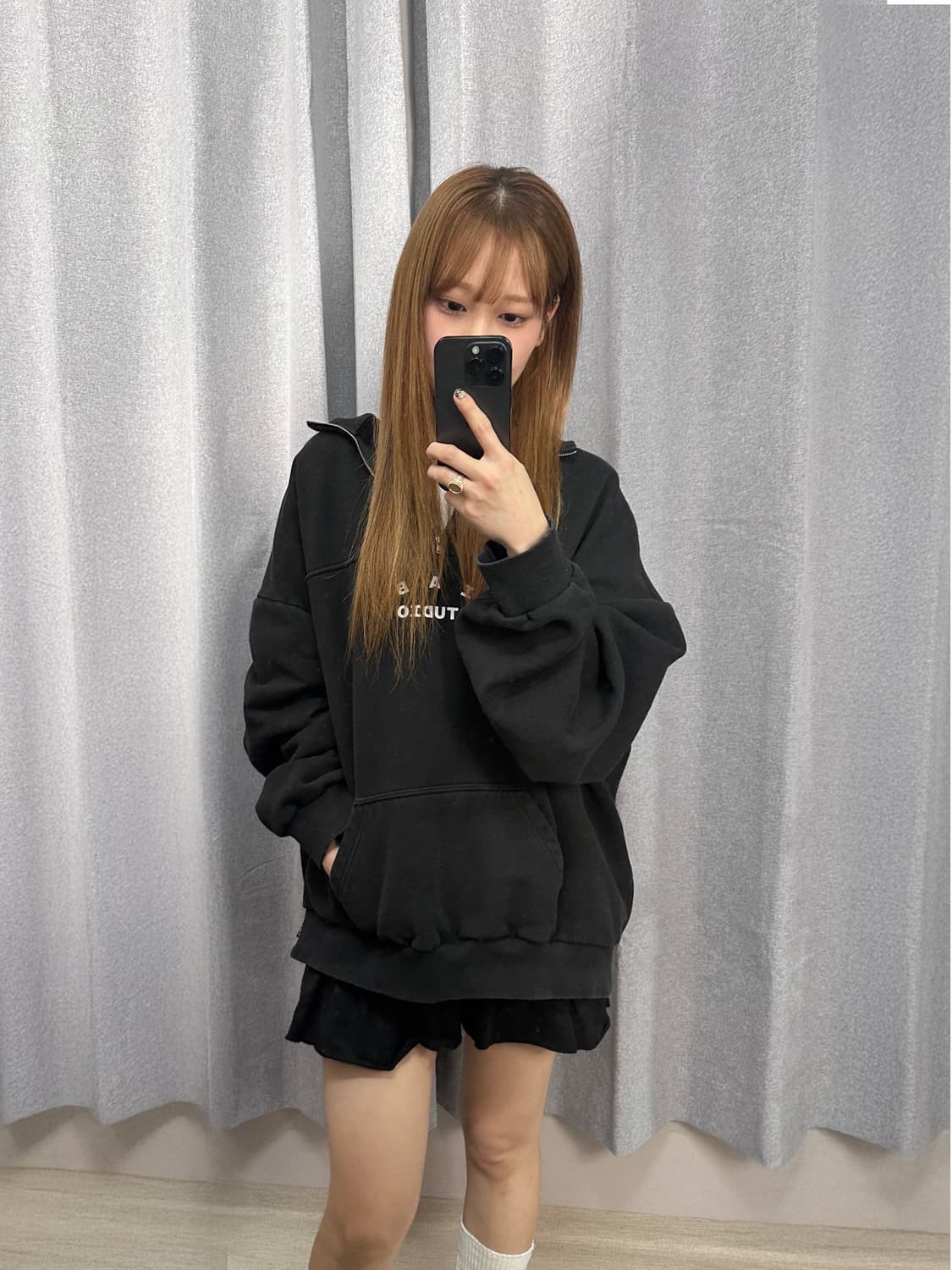 [정품]아이앱 반집업 맨투맨 블랙 상품이미지2