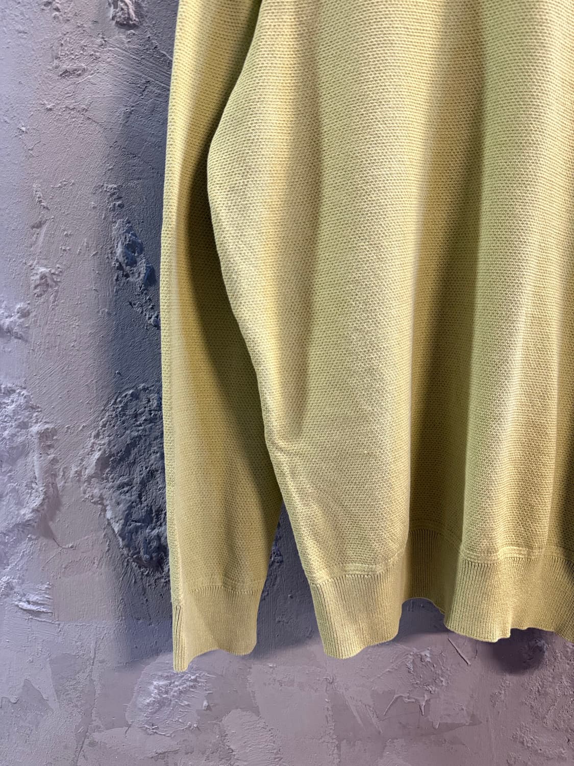 100 타임 TIME 라운드넥 메쉬 조직 니트 라임그린 상품이미지2