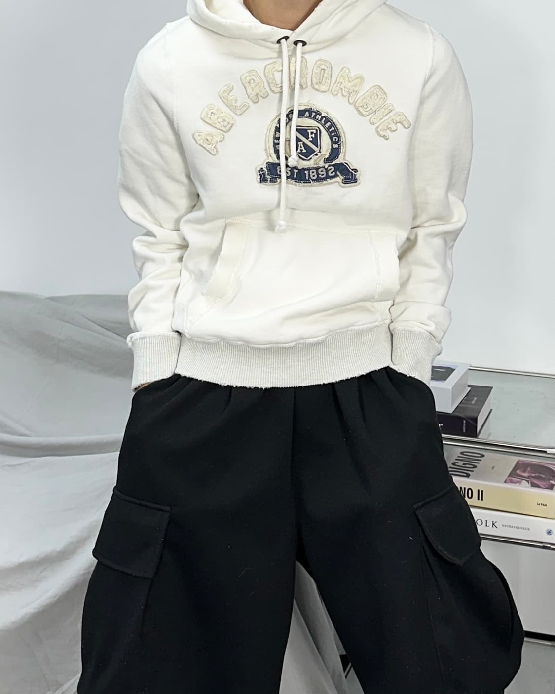 아베크롬비 y2k 데미지 기모 후드티 상품이미지1