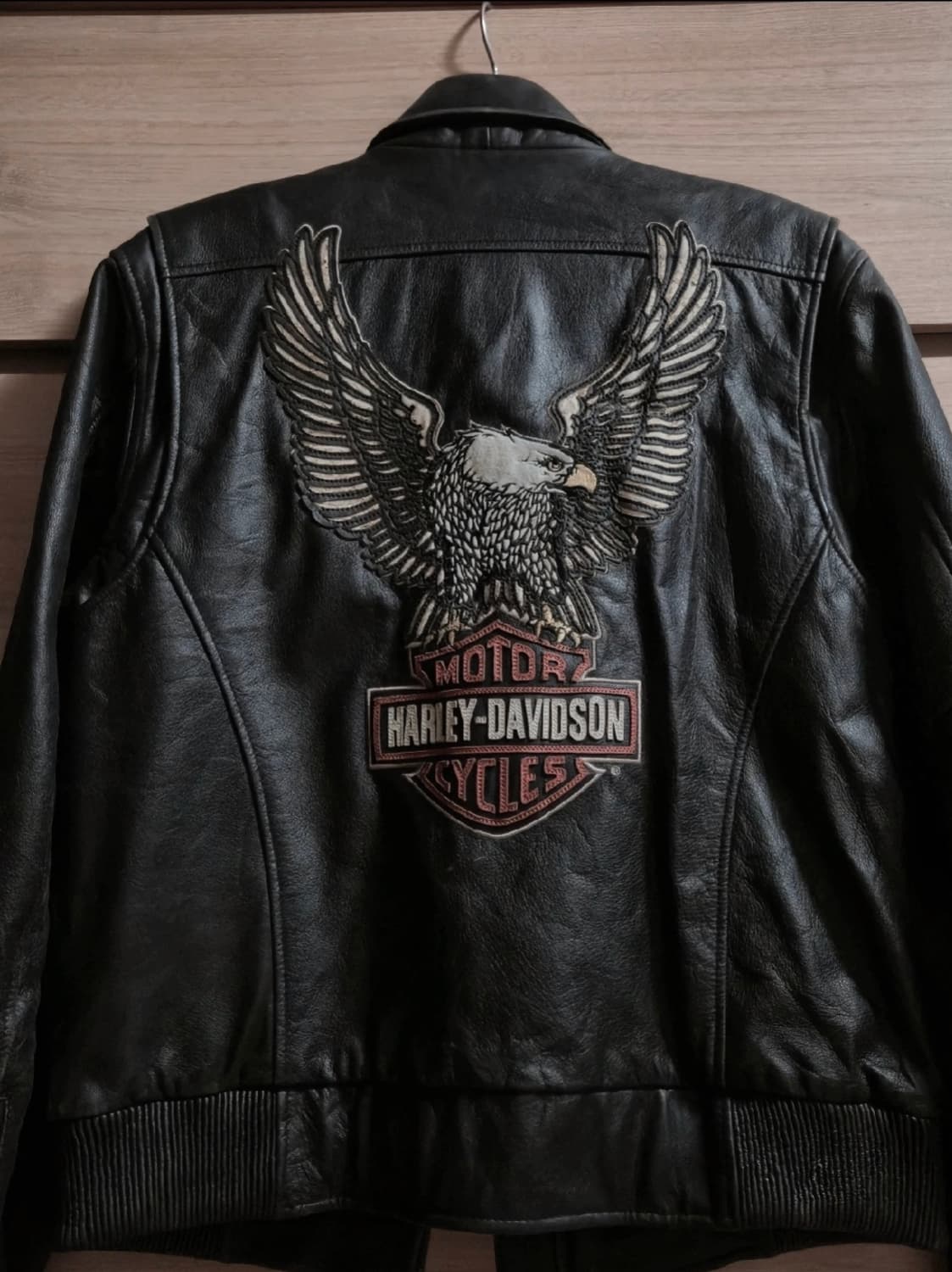 할리데이비슨 이글 패치 소가죽 바이커 자켓 상품이미지2