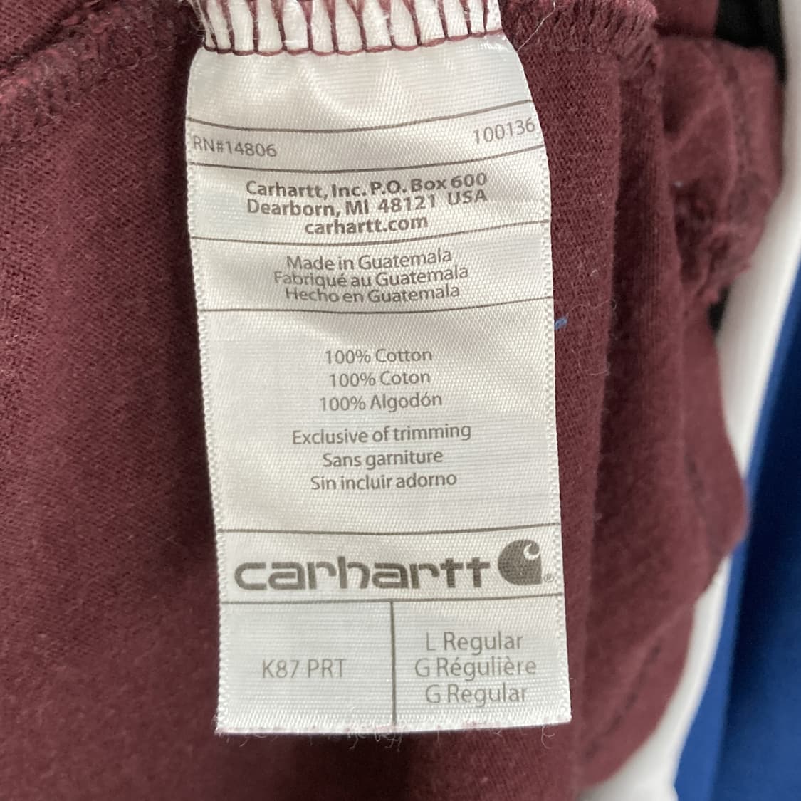 칼하트 남성라운드반팔티셔츠 오버핏 L  상품이미지5