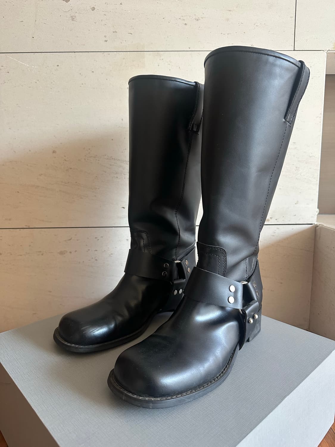 Khiho 블랙 바이커 부츠 38 (245-250) 상품이미지5