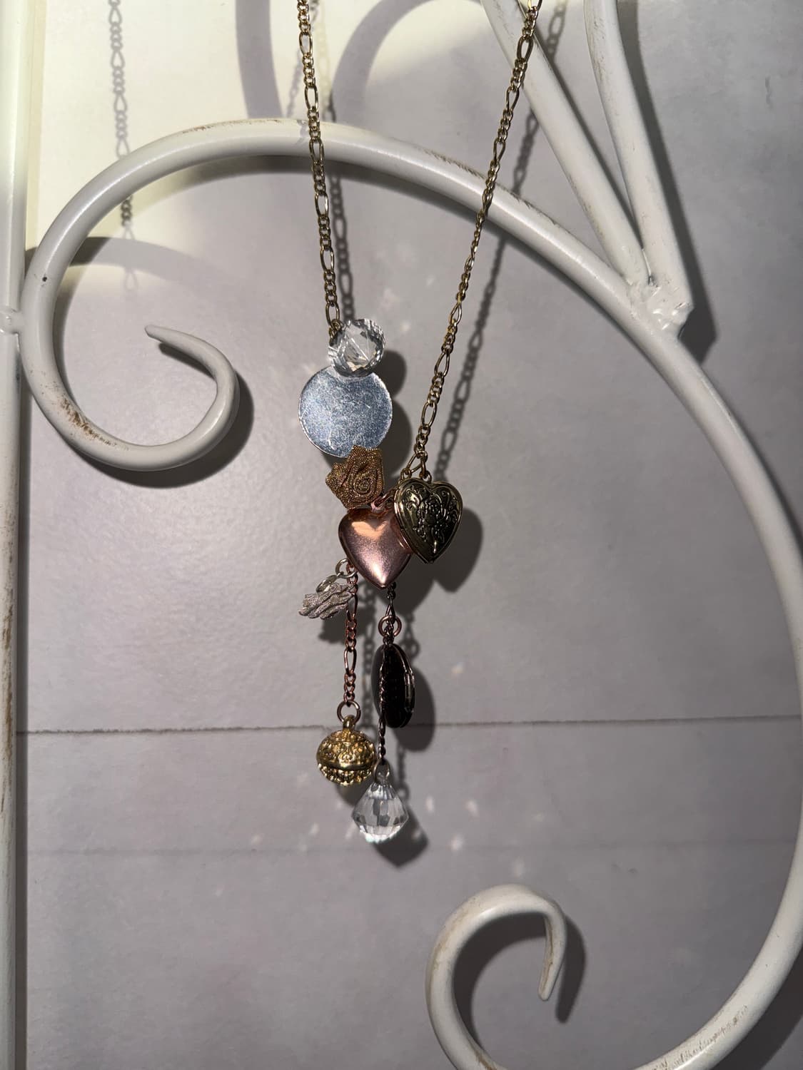 Heart rose drop chain necklace 상품이미지7