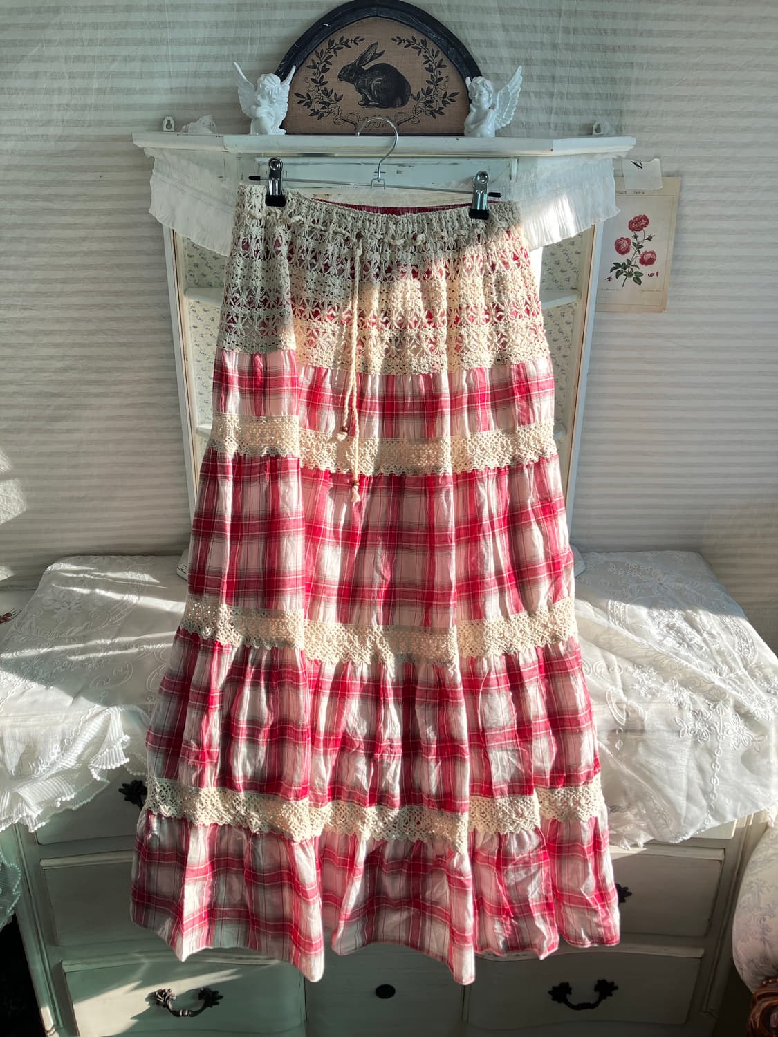 빈티지 모리 하구미 패치 롱스커트 상품이미지1