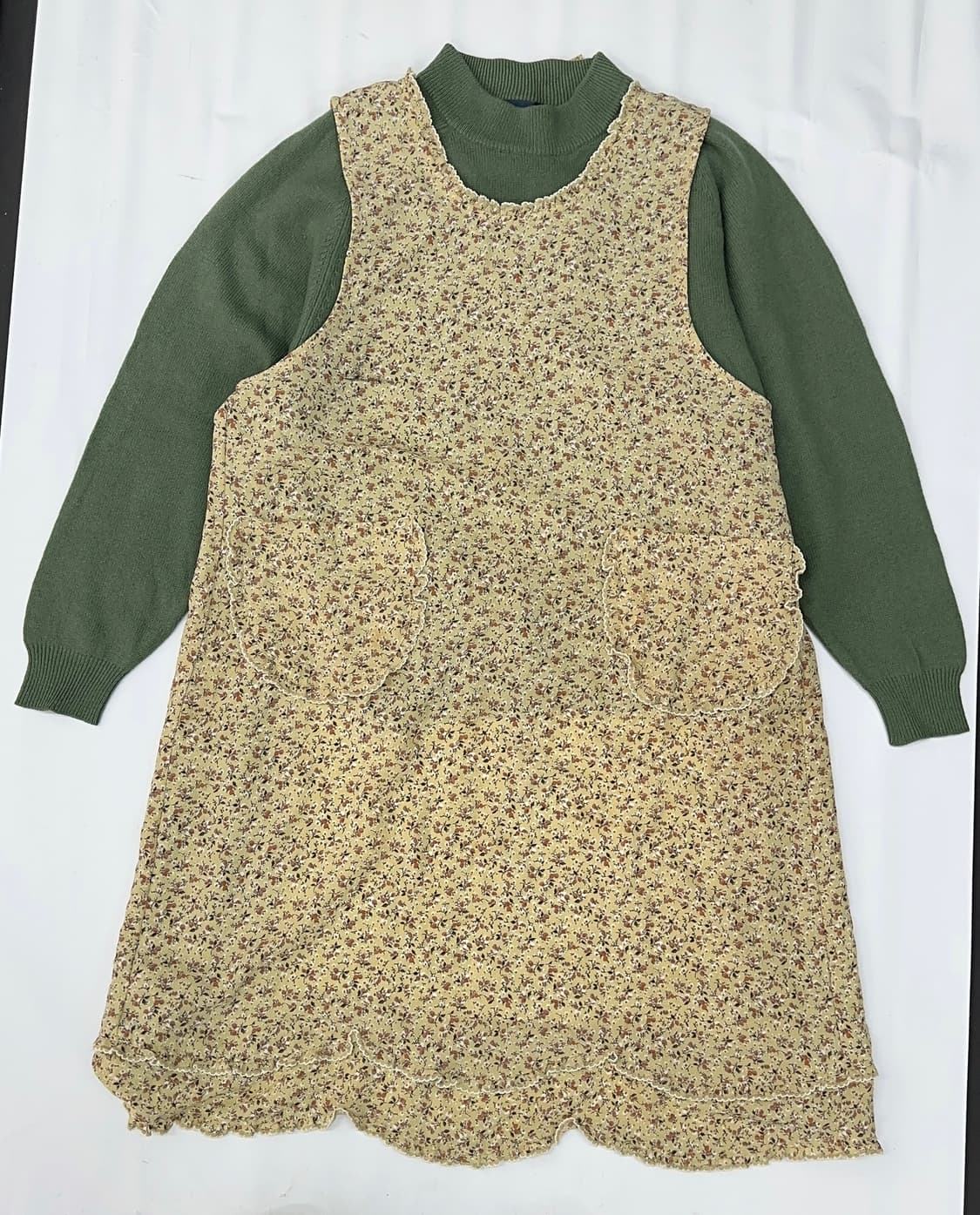 🍵하구미의 원피스 코디세트🍵  레이어드 프릴 플라워 모리걸 말차맛 상품이미지2