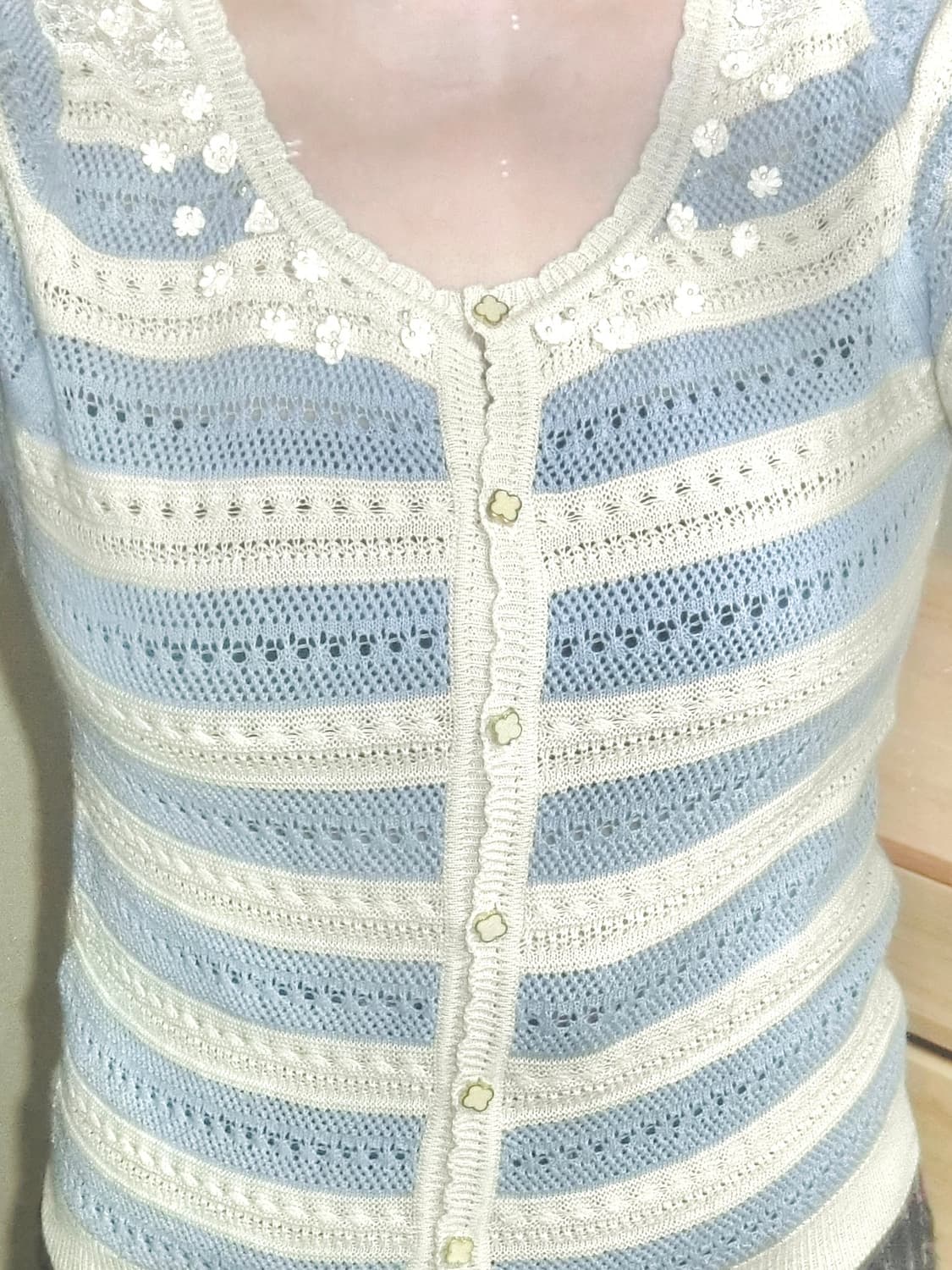 일본 빈티지 astoria odier 라떼갸루 페어리 베이비 블루 가디건 상품이미지2