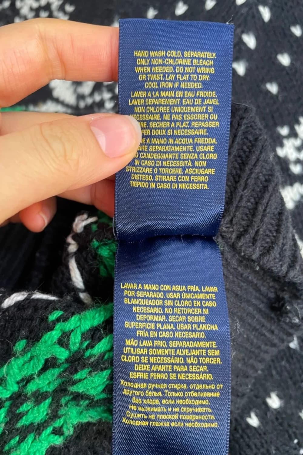 폴로랄프로렌 블랙노르딕 스노우플레이크 숄카라 니트  상품이미지7