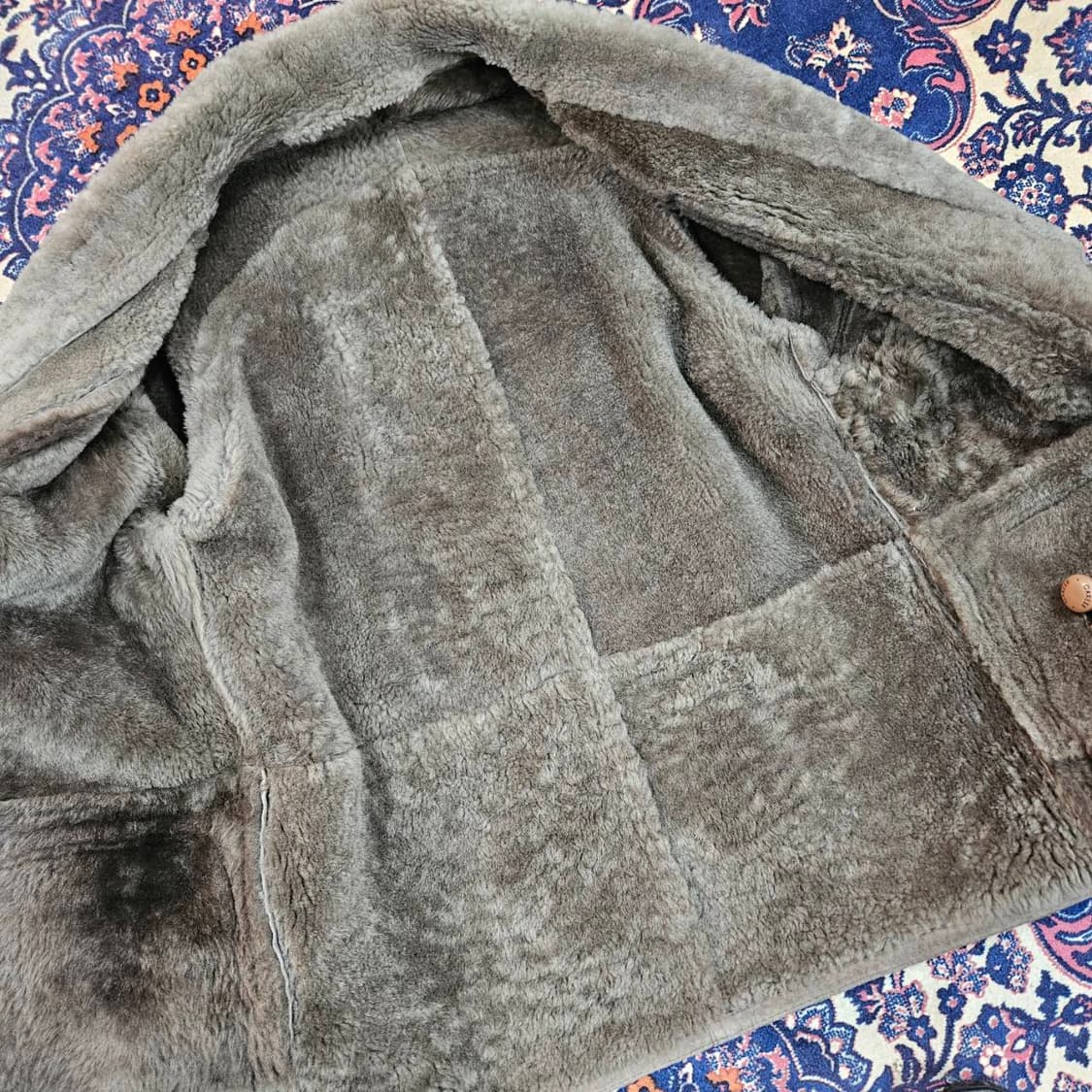 CAREER 빈티지 양가죽 양털 카라넥 무스탕 자켓 상품이미지6