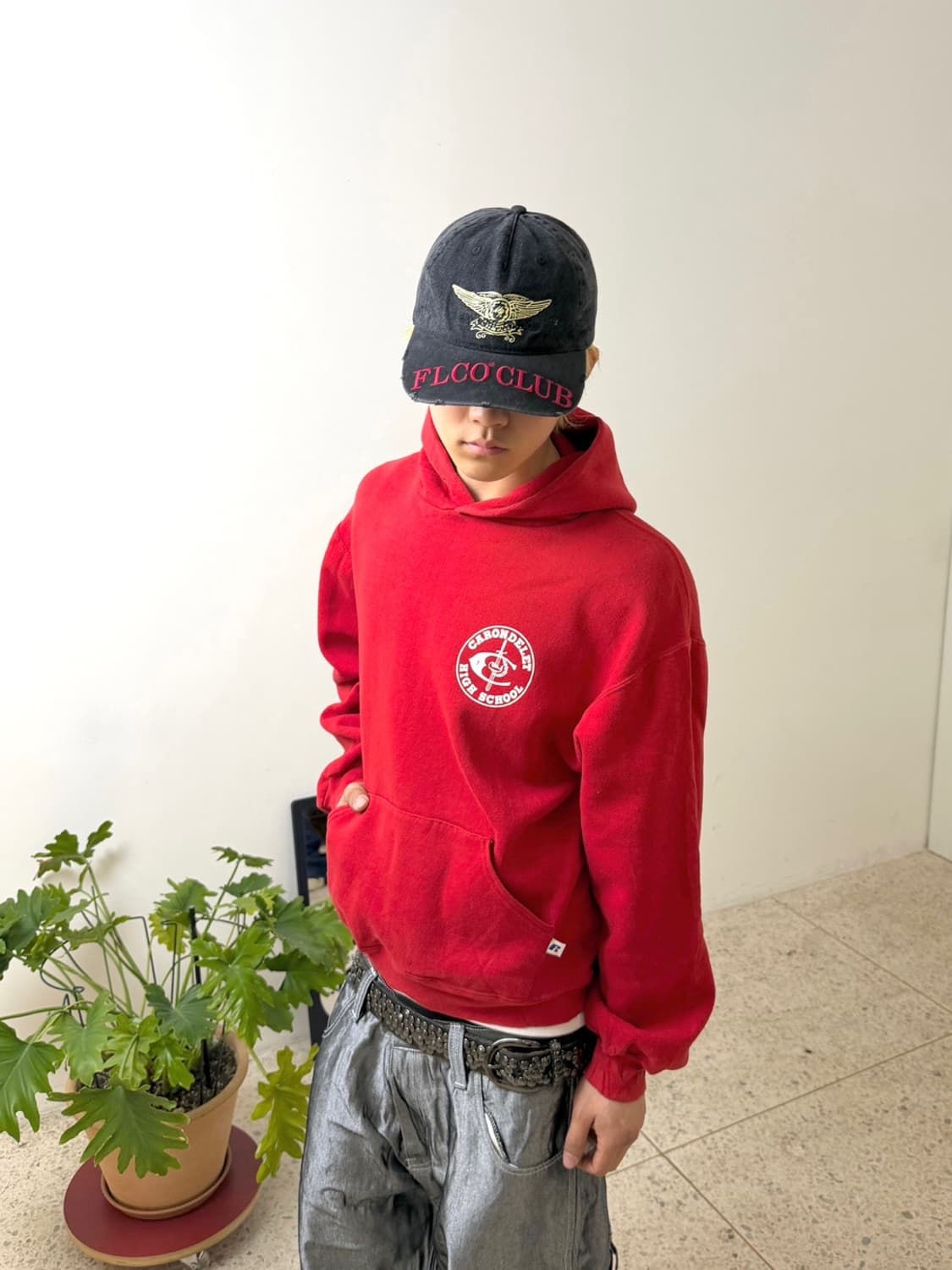 러셀 후드티 레드 상품이미지1