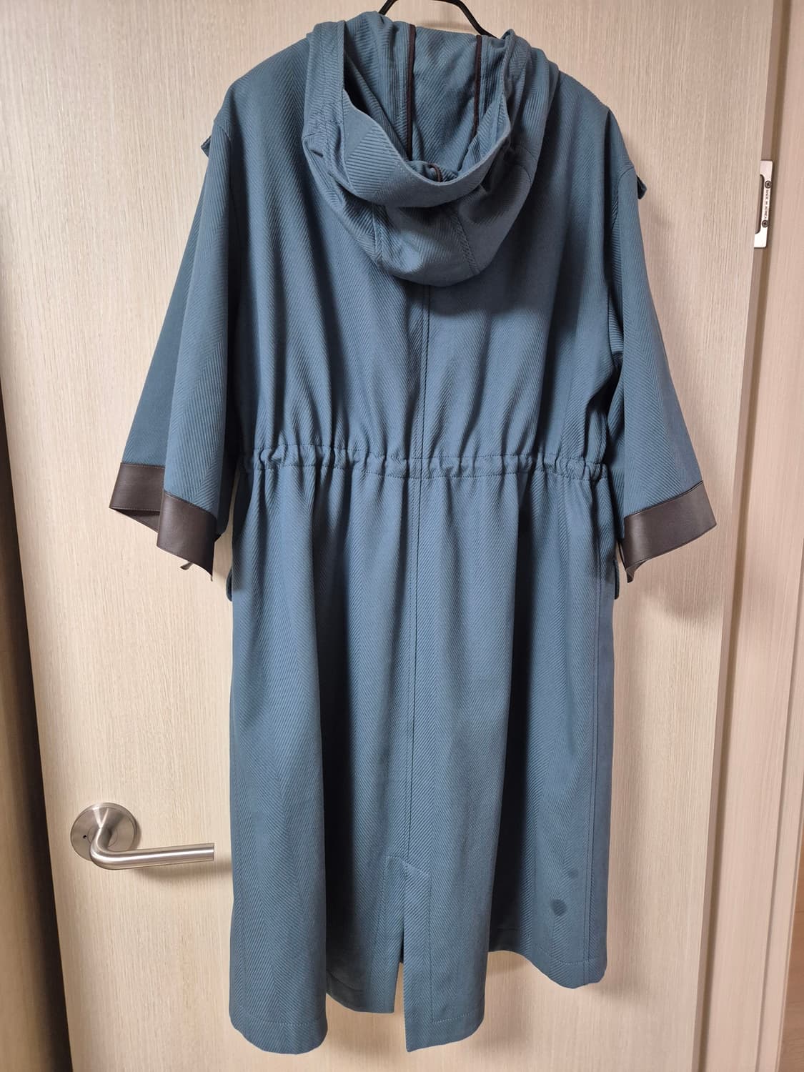 (21년) KUHO 구호 양가죽 배색 후드자켓 롱코트 후드자켓 55 상품이미지2