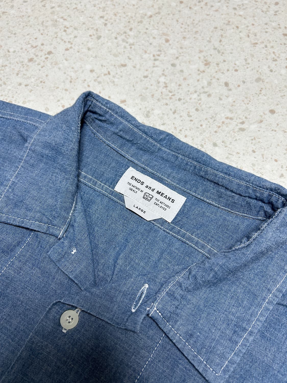 Ends and Means Work Shirts Chambray L 상품이미지3