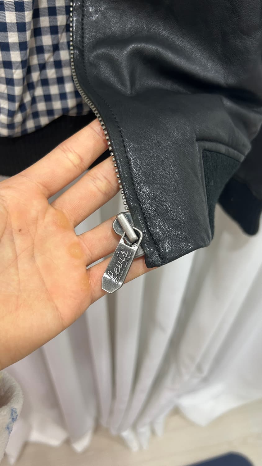 리바이스 블랙 가죽자켓 레더 아우터 S (무료배송) 상품이미지6