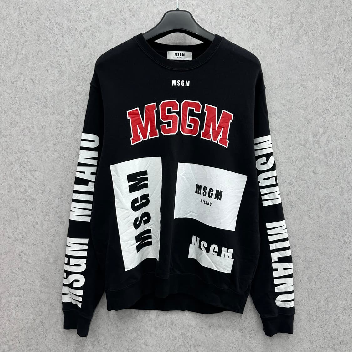 100 MSGM 남자 루즈핏 프린팅 맨투맨 상품이미지1