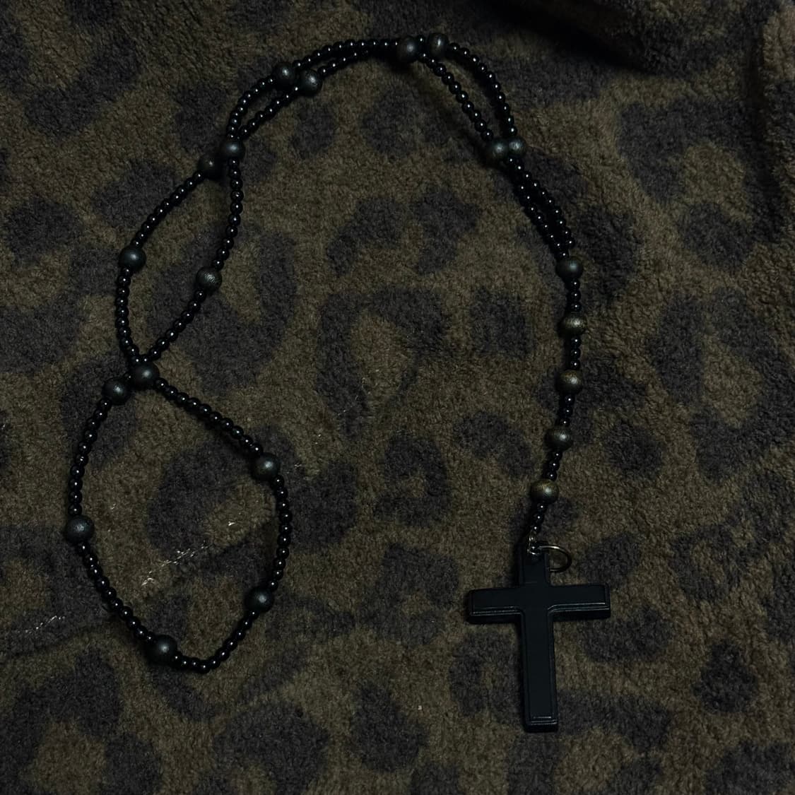 빈티지 펑크 갸루 고스 블랙 십자가 목걸이 상품이미지1