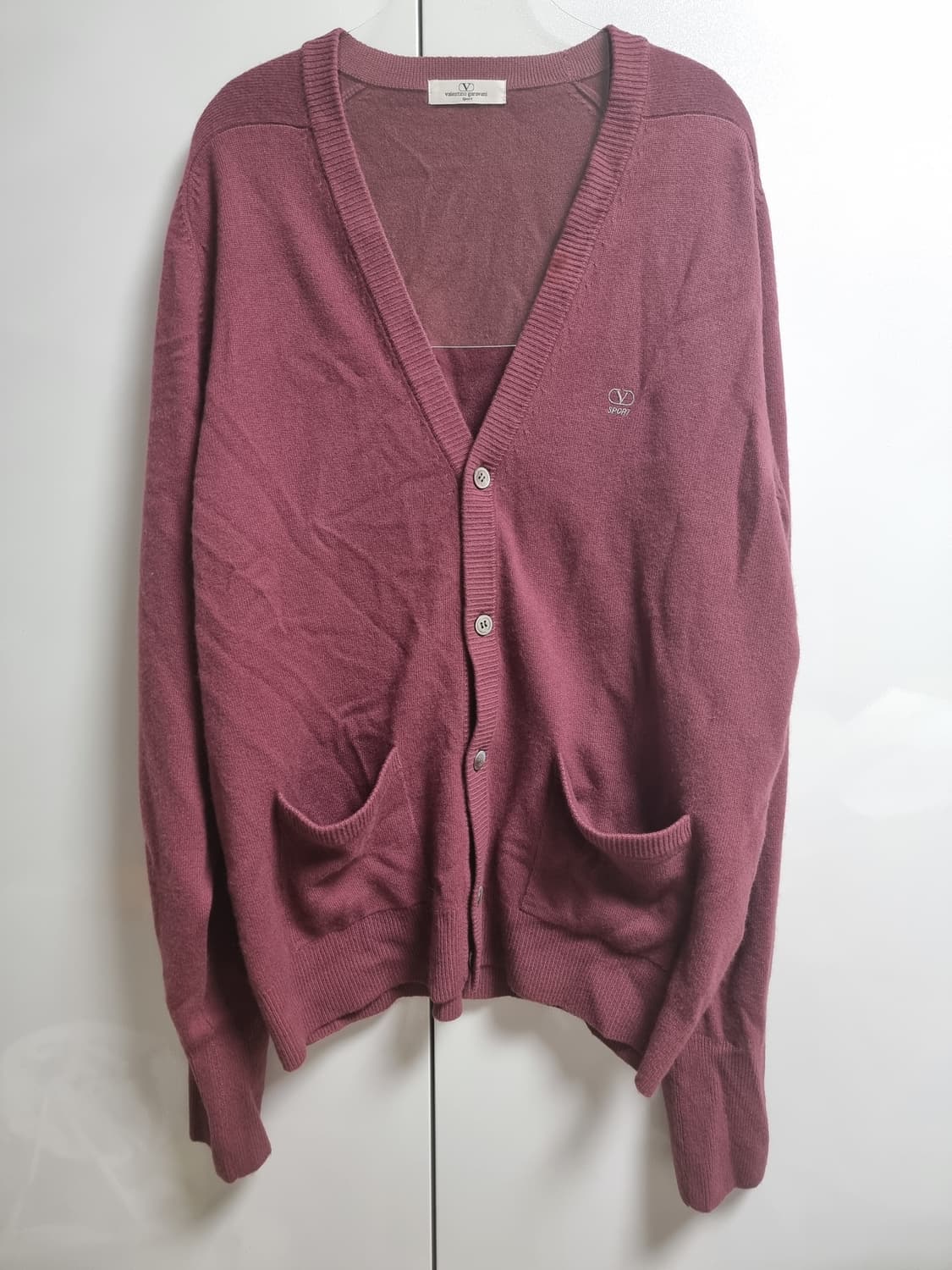 발렌티노 와인색 크리스마스 버건디 레드 캐시미어 100% 가디건 상품이미지1