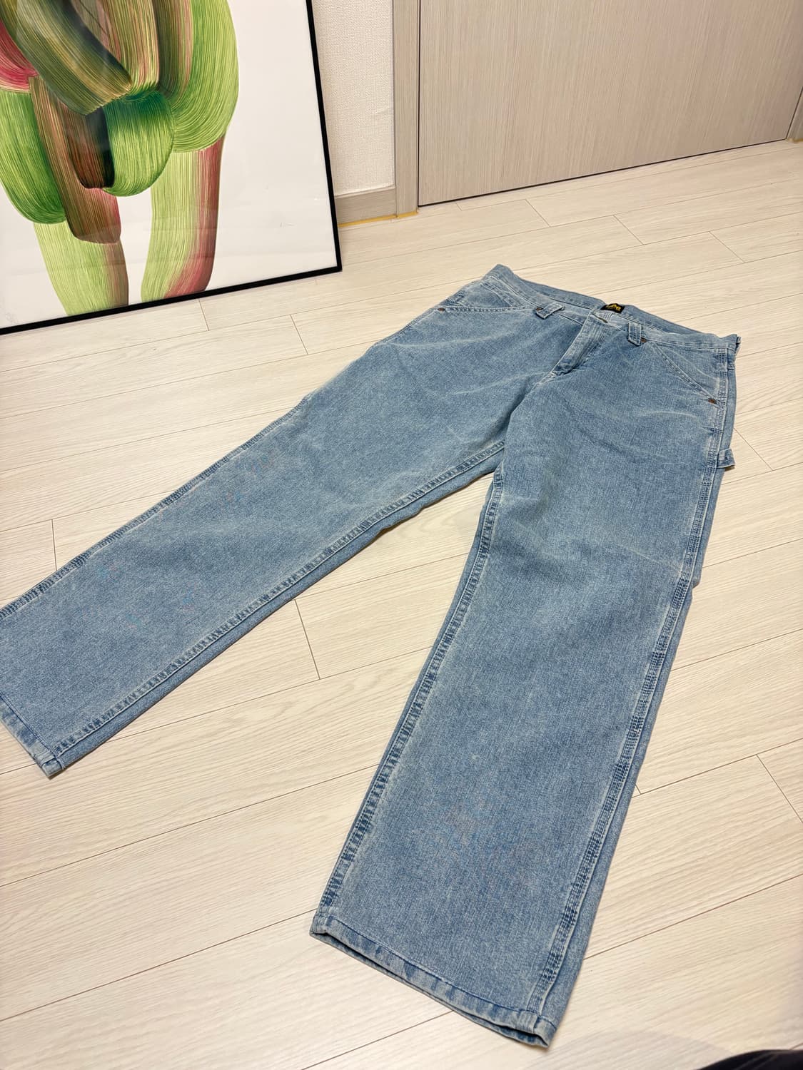 LEE 리 루즈핏 싱글니 덩가리 팬츠 연청 32사이즈 칼하트 상품이미지1