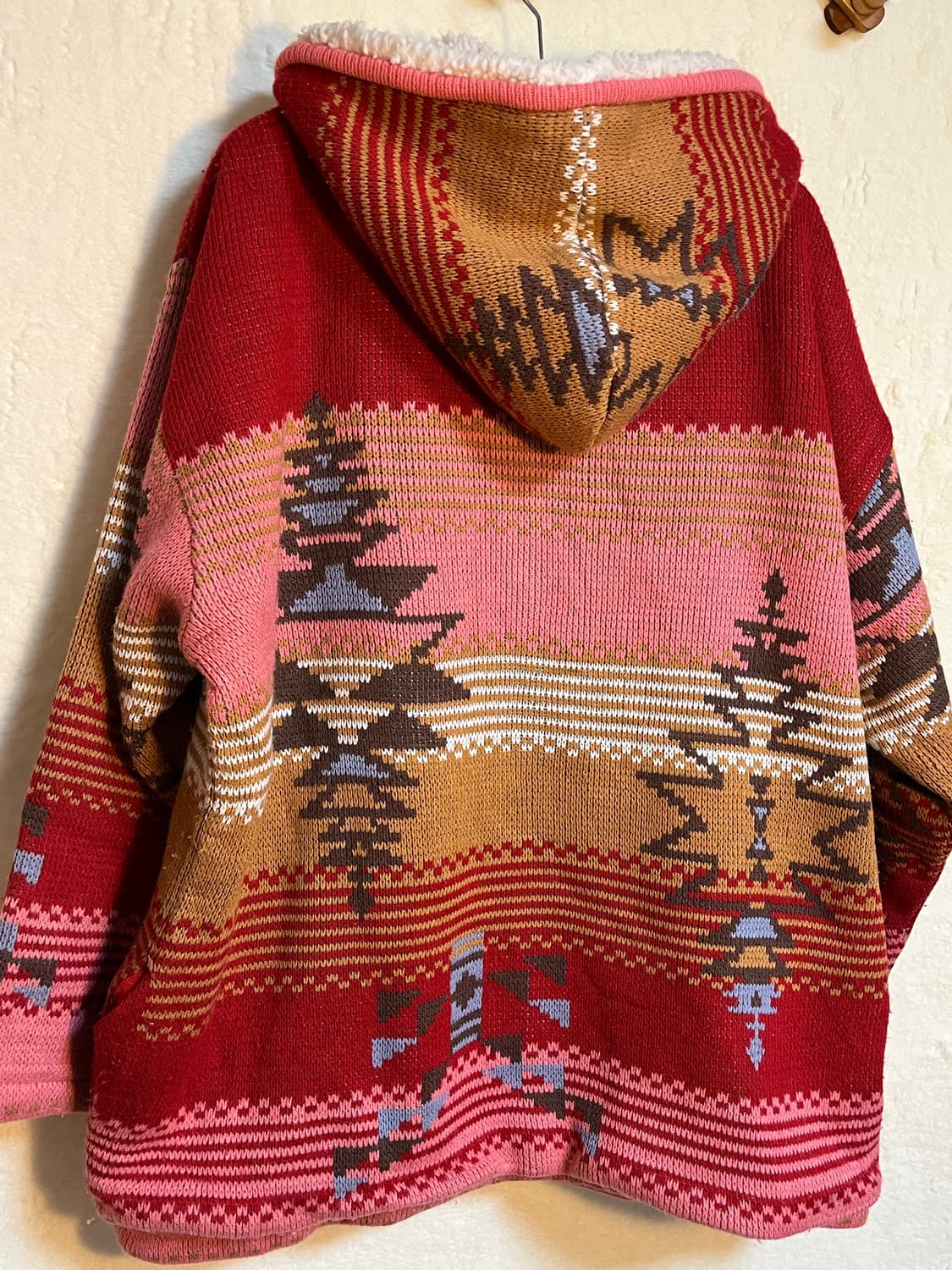 빈티지 에스닉 양털 후드 집업 니트 자켓 상품이미지3