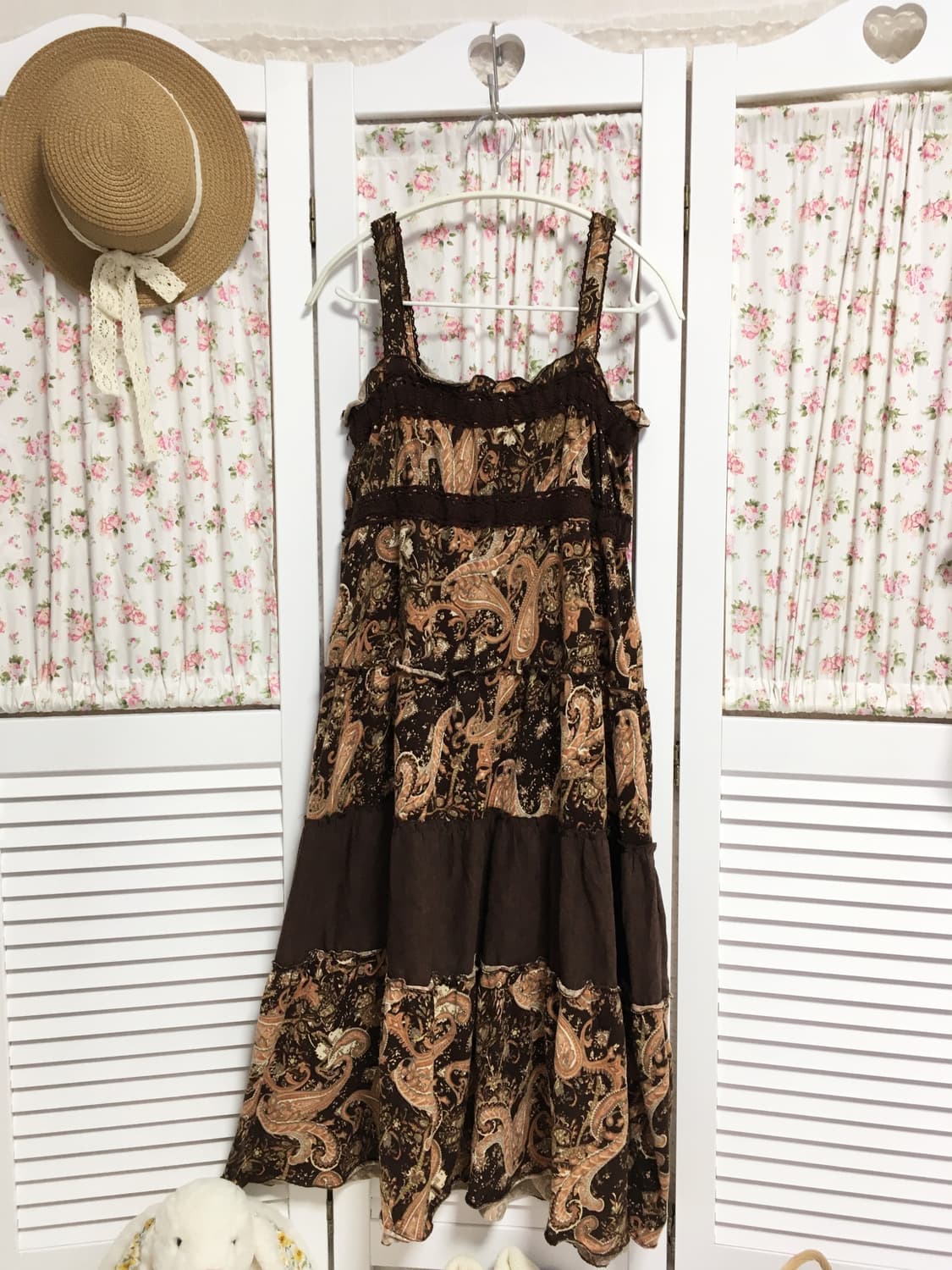 빈티지 페이즐리 브라운 원피스 상품이미지1