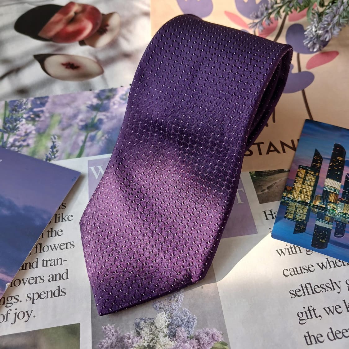 마이클 코어스 실크 솔리드 텍스처 넥타이 8.4cm 새상품 A19627
 상품이미지4