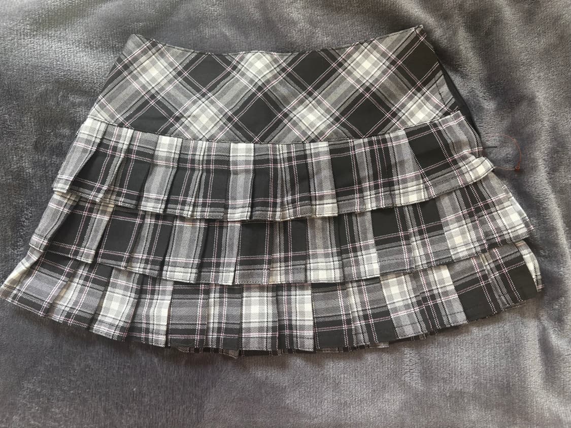 빈티지 체크 플리츠 스커트 상품이미지1