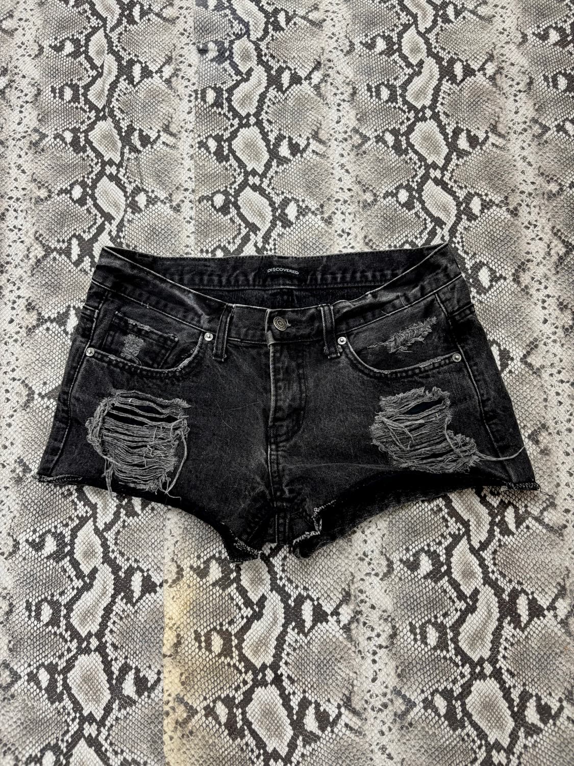 “Vintage” 00’s Mood Black Damaged Hot Pa 상품이미지1