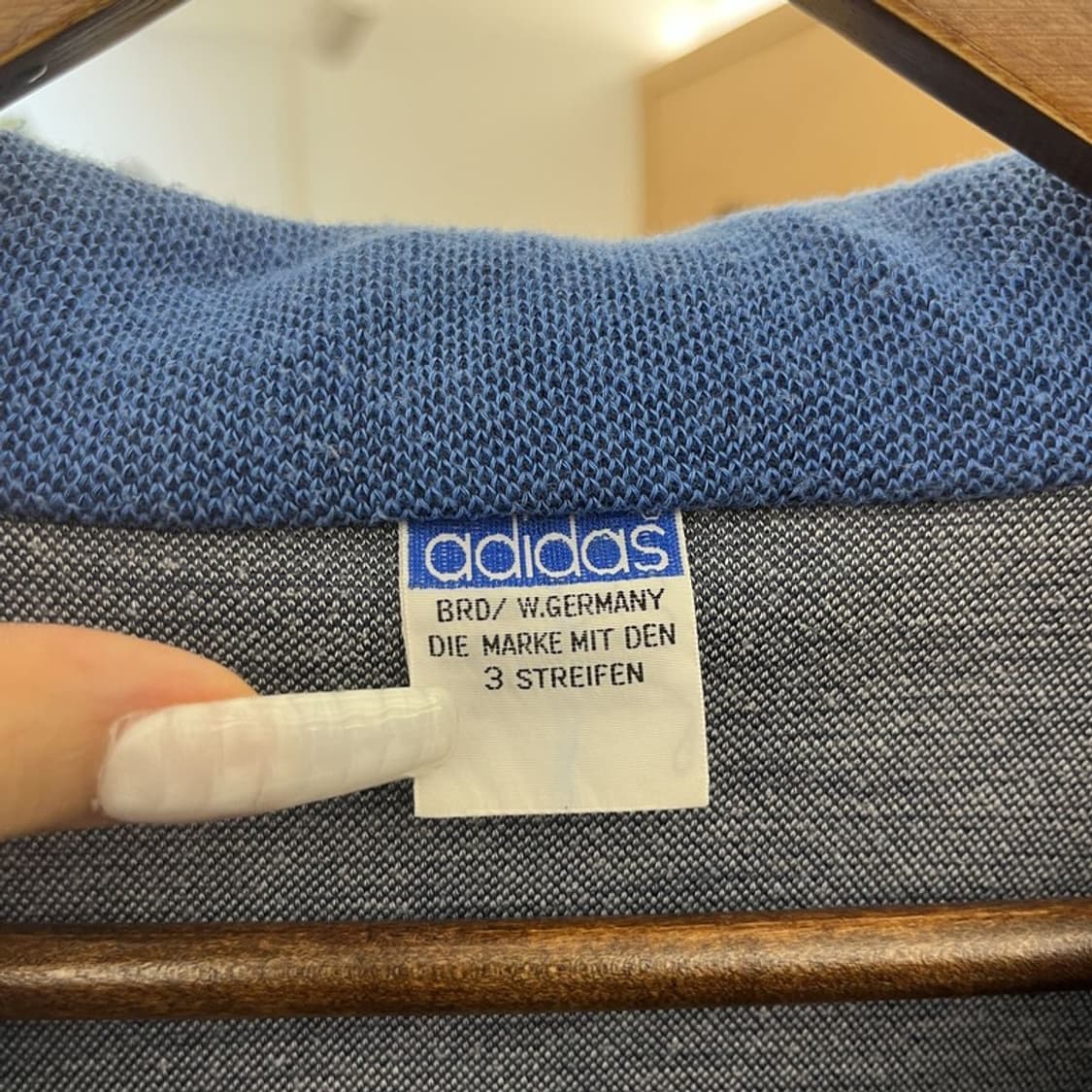아디다스 서독 올드스쿨 레트로 블루 희귀 스웻 져지 집업 L C10817 상품이미지5