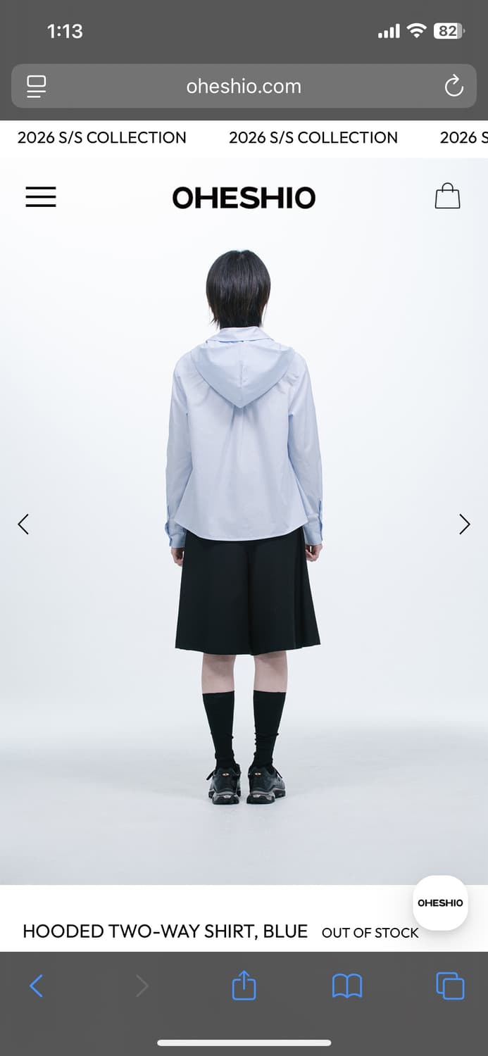 오헤시오 라운드 카라 투웨이 후드 셔츠 상품이미지3