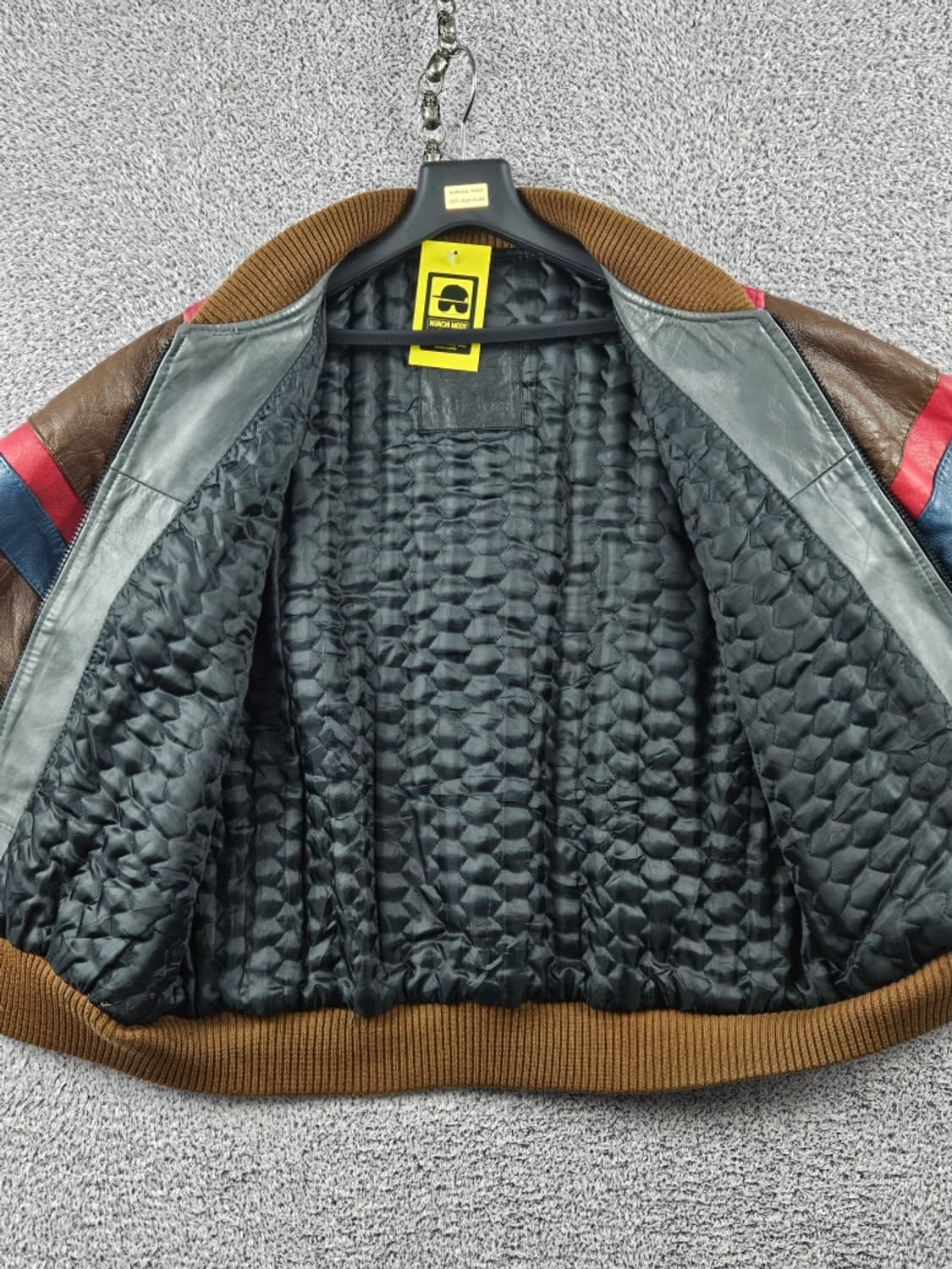 80's 아디다스 빈티지 파이어버드 레더 봄버 자켓 (M추정)/11365 상품이미지7