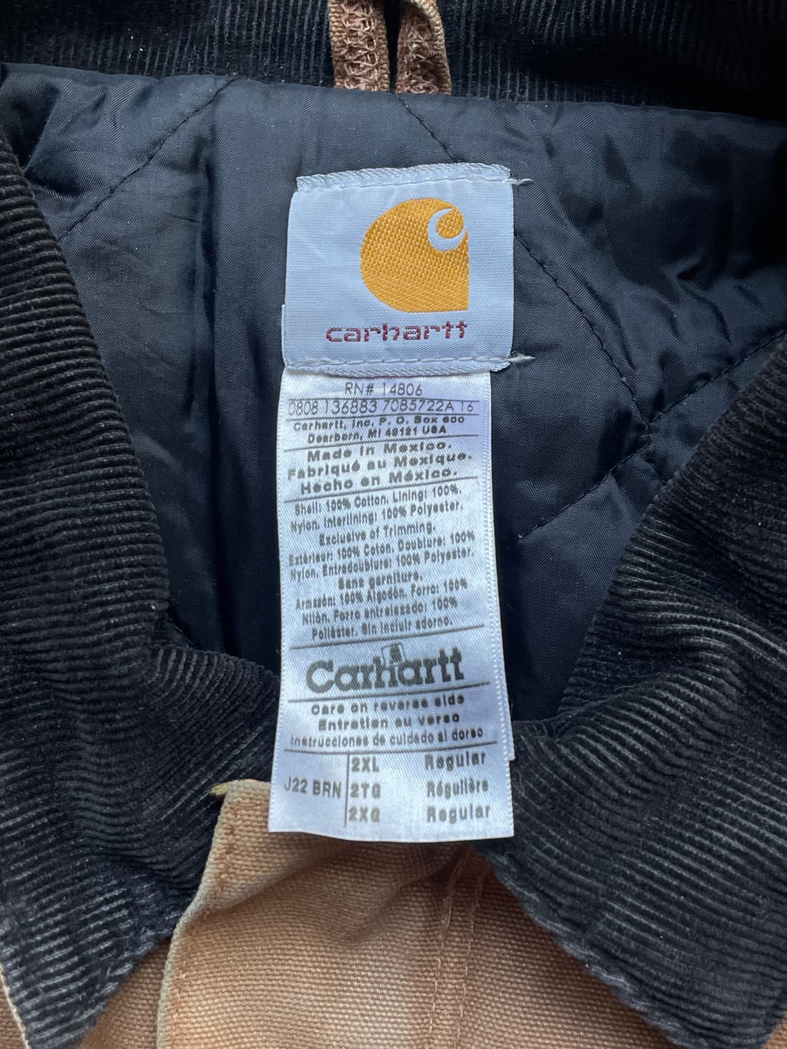 칼하트 J22 BRN 브라운 디트로이트 아크틱 자켓 빈티지 상품이미지4