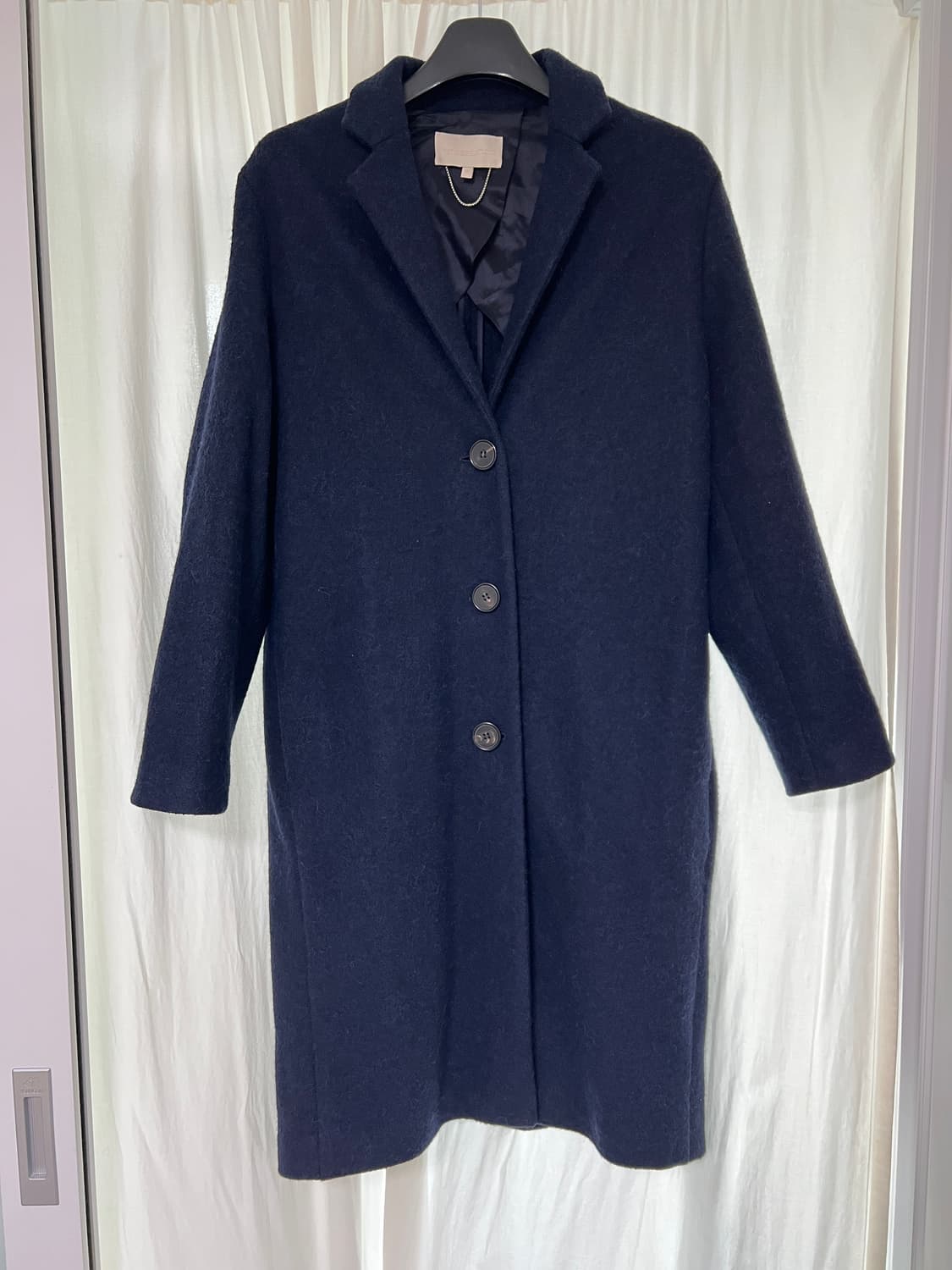 바네사브루노 울 77% + 알파카 롱 코트 / 40 사이즈 (네이비) 상품이미지7