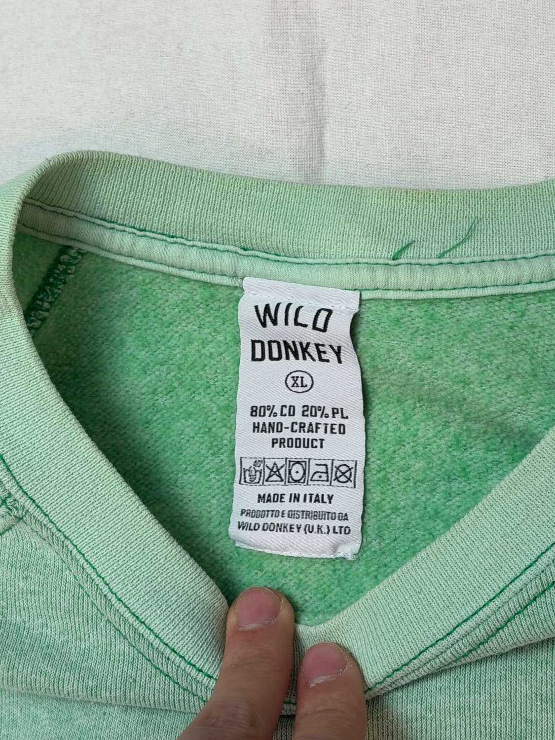와일드 동키 Italy made 스웻셔츠 빈티지 맨투맨 민트 상품이미지4
