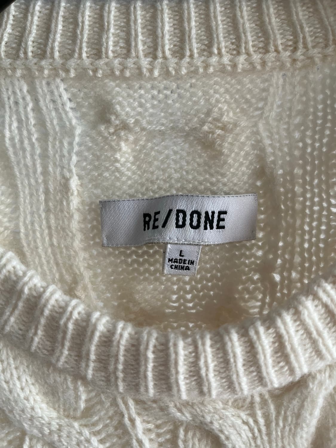 리던 캐시미어 캐이블니트 re/done cable knit 상품이미지3