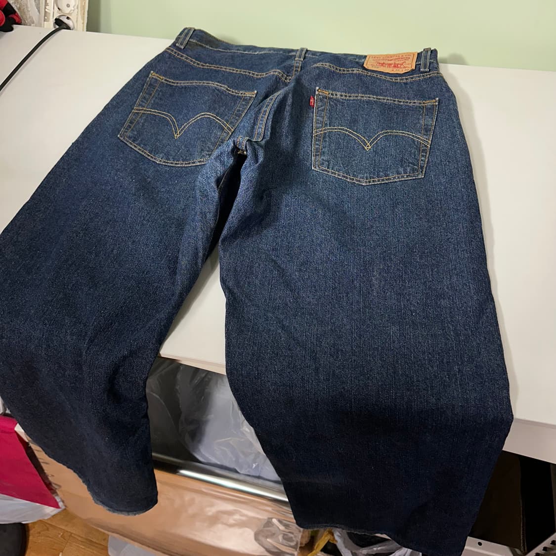 XL 리바이스569 루즈스트레이트핏 진청워시드 데님팬츠 상품이미지3