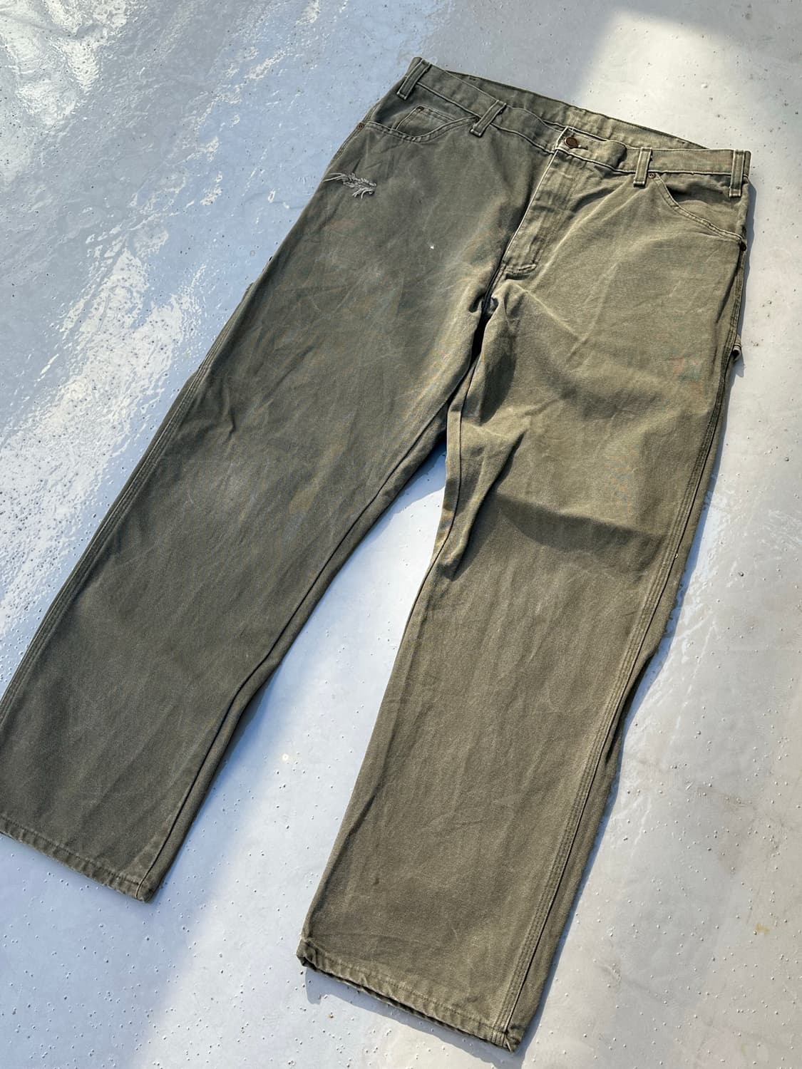 [디키즈] •Dickies Rinsed Moss Green Pants 상품이미지3