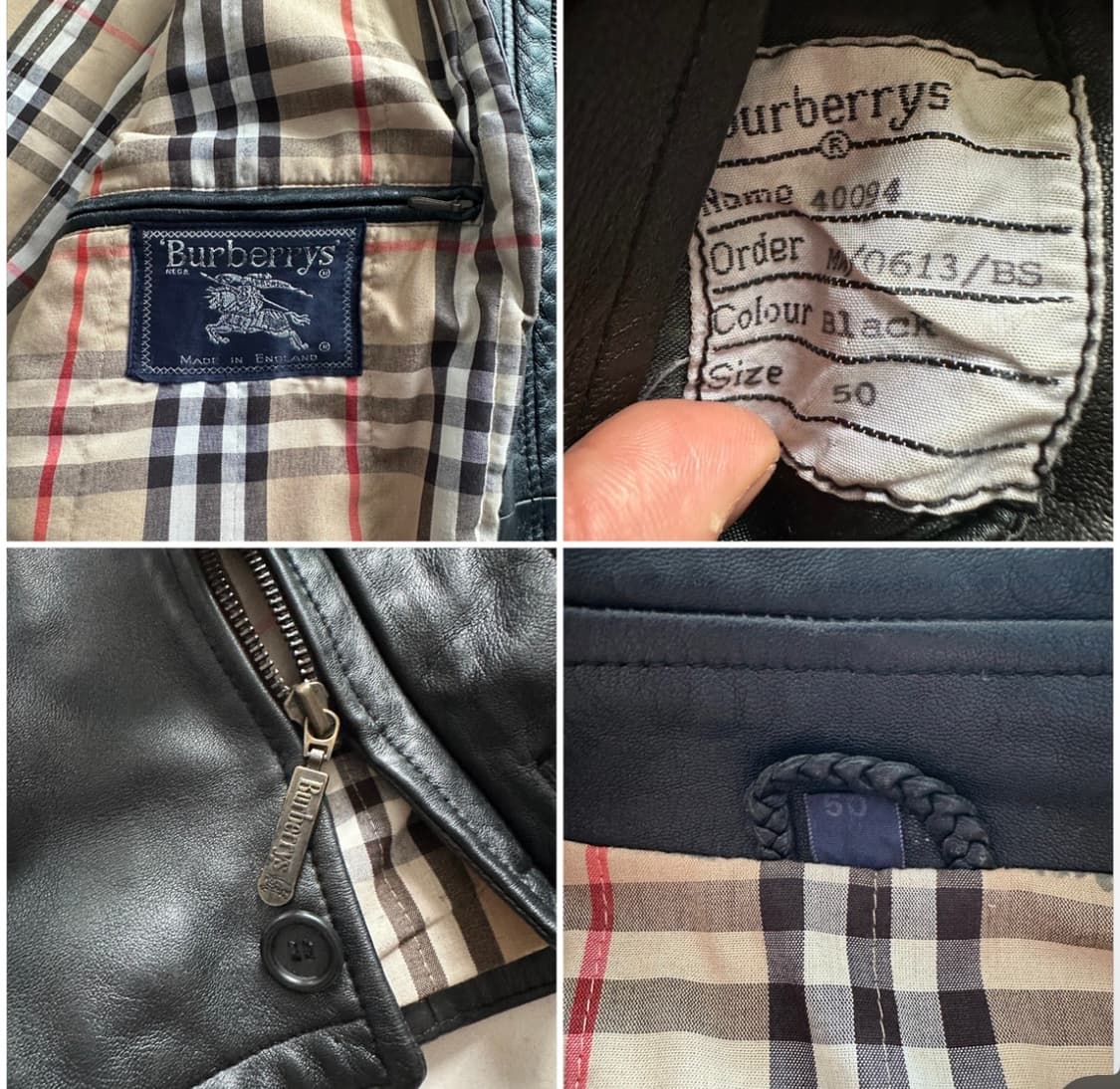 80s 버버리 레더 코트 상품이미지4