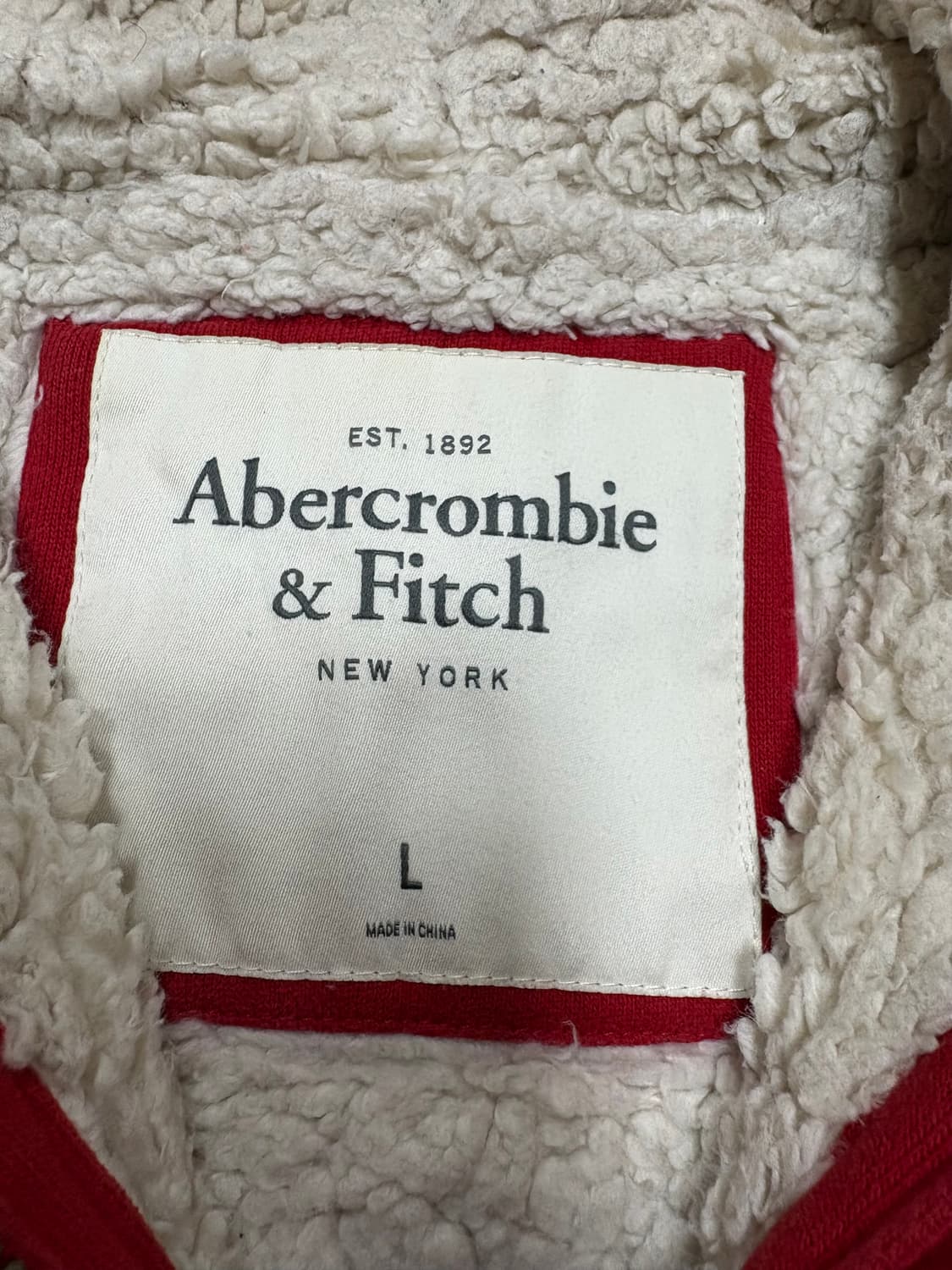아베크롬비 양털 후드집업 레드 L 상품이미지2