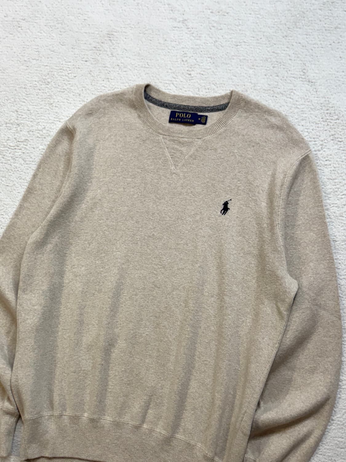 폴로 오트밀 니트 맨투맨 상품이미지1