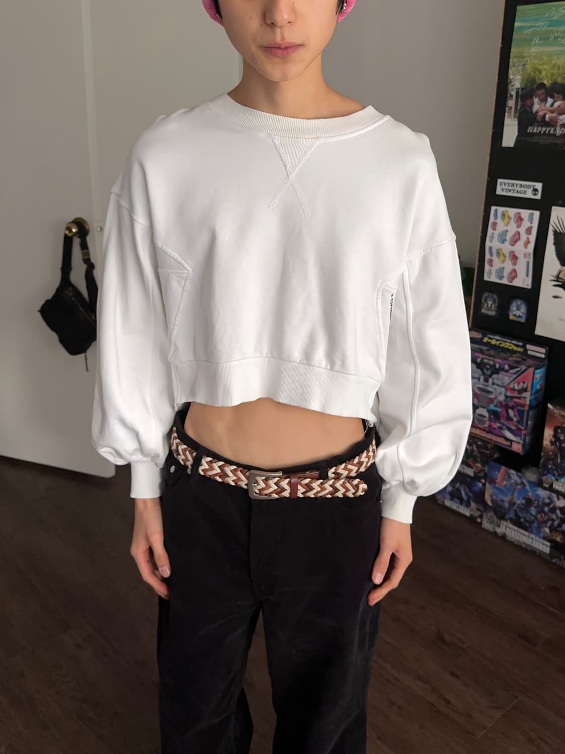 Diesel 리버스 크롭 스웻 셔츠 상품이미지4