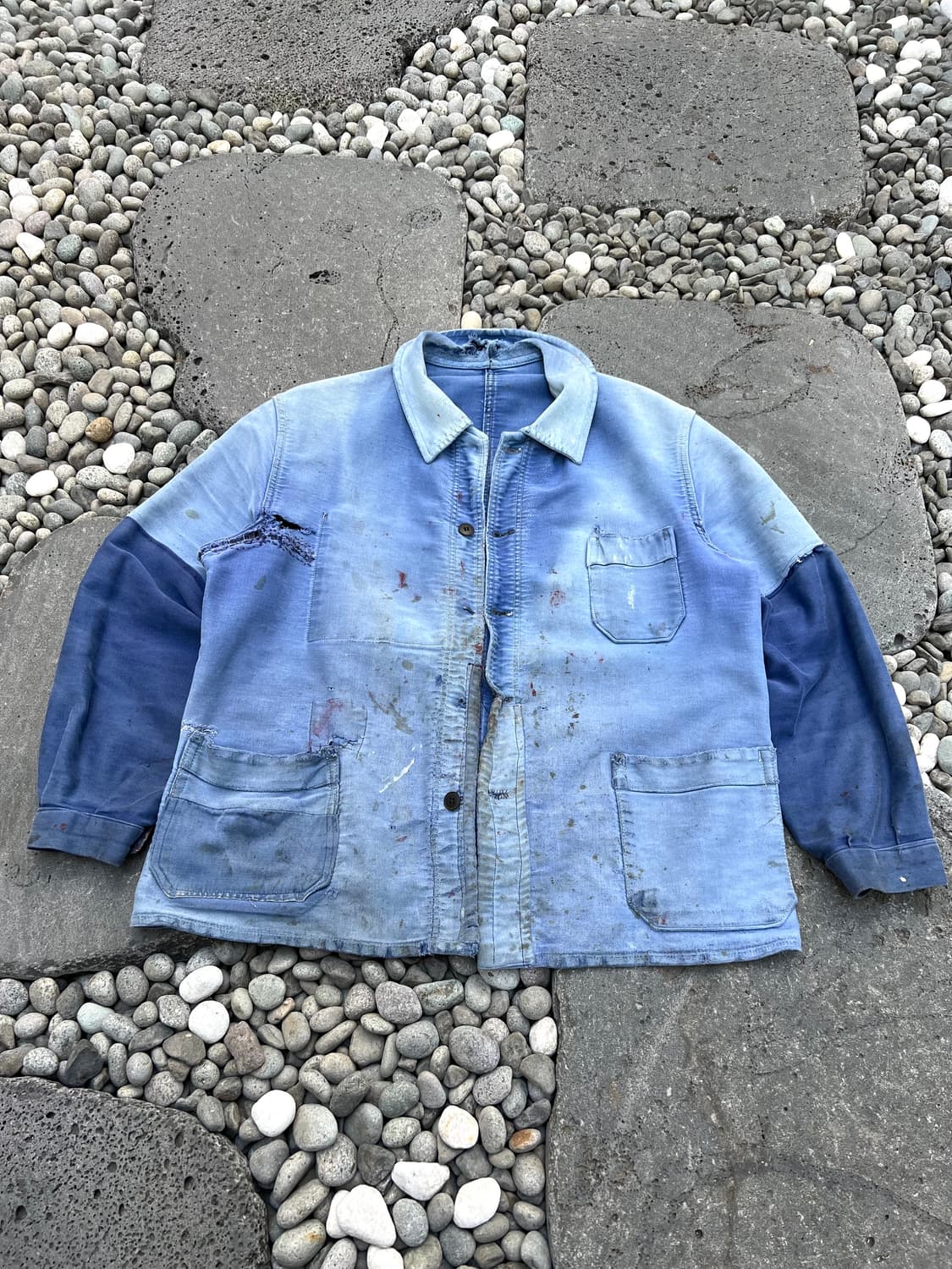 1950s HARD FADED WASHING 몰스킨 프렌치워크자켓 상품이미지1