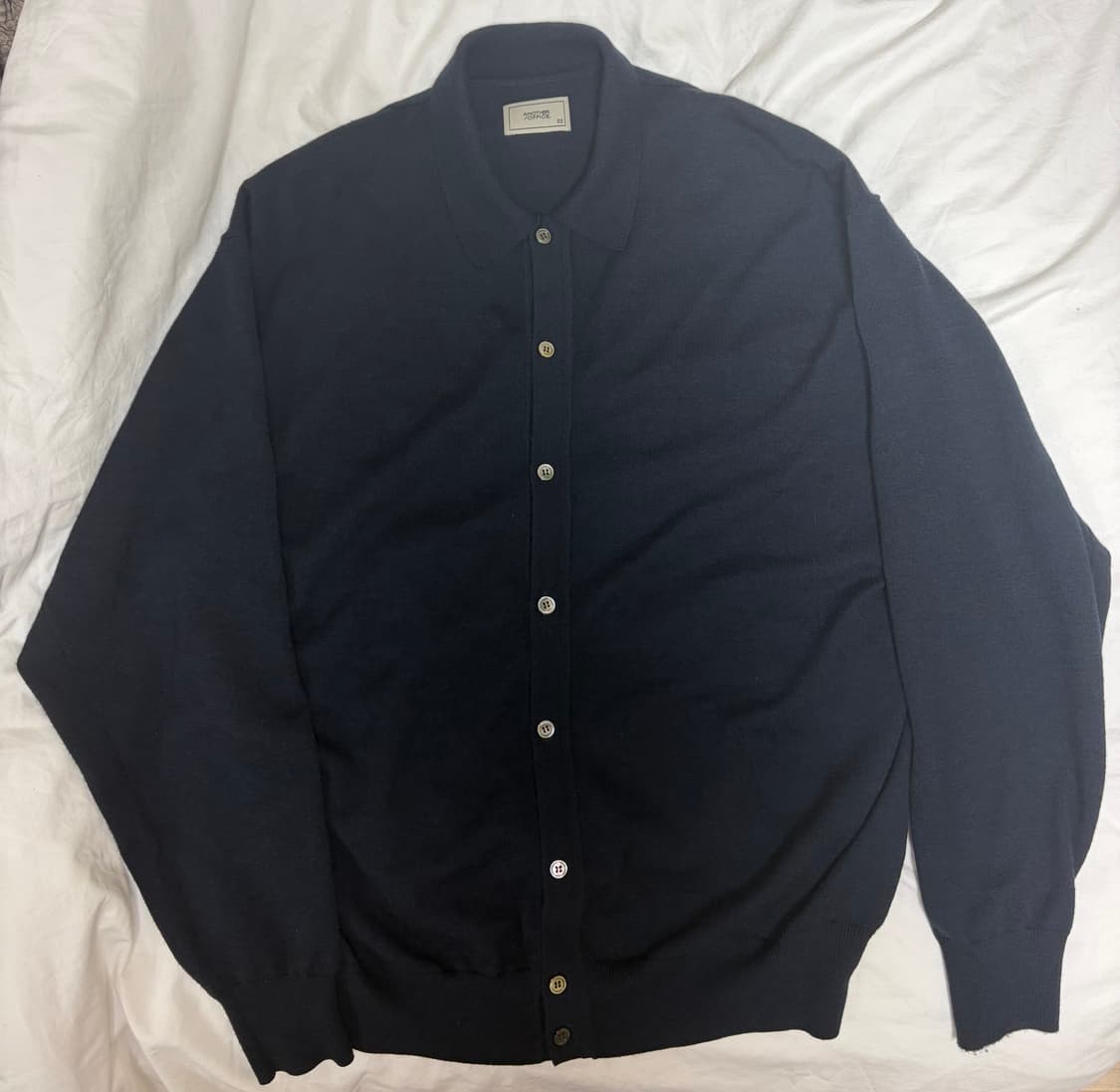 어나더오피스 메리노울 100% 가디건 다크 네이비 2사이즈 판매 상품이미지1