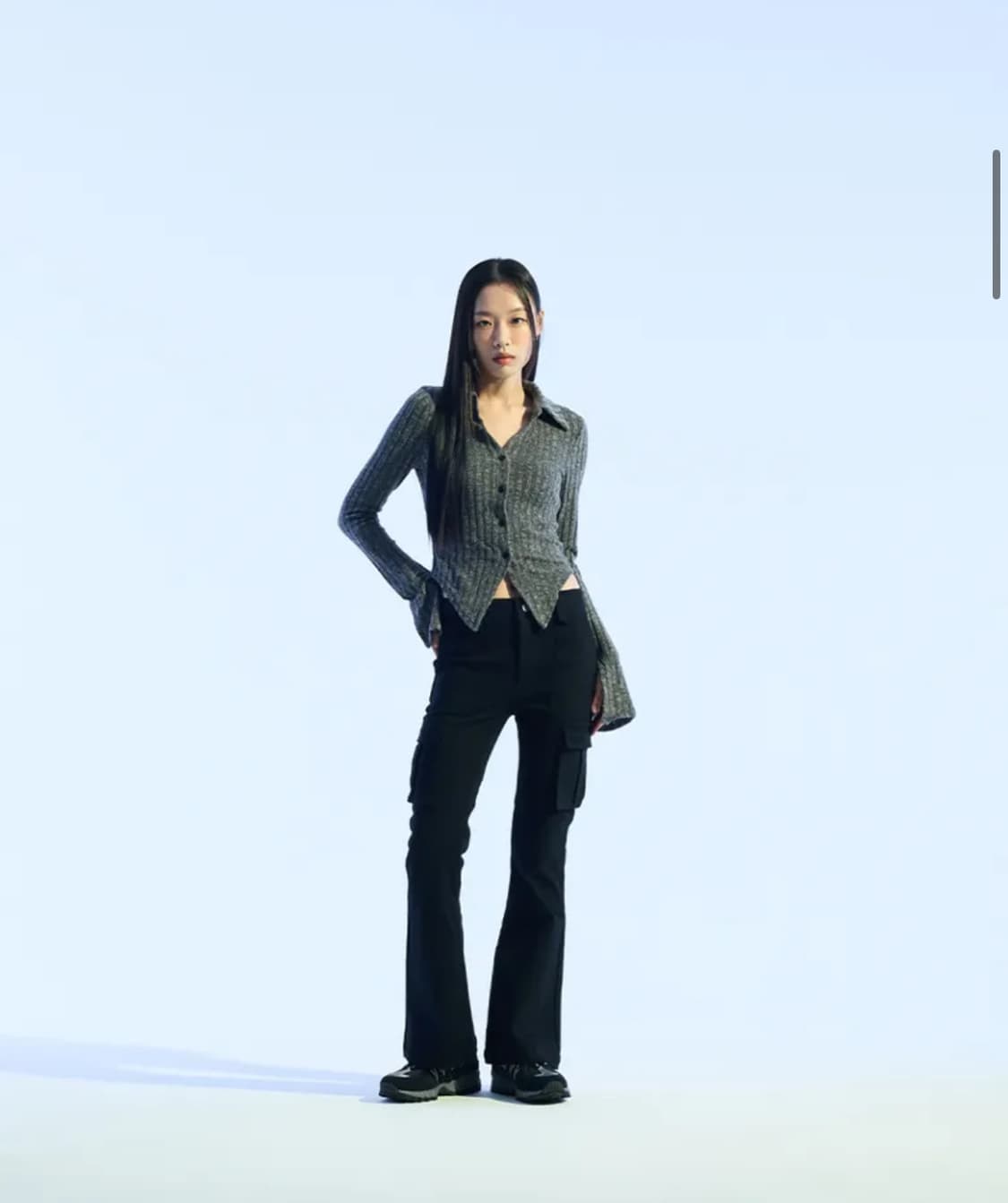 모아 써멀 카고 플레어 트라우저 (BLACK) 상품이미지4